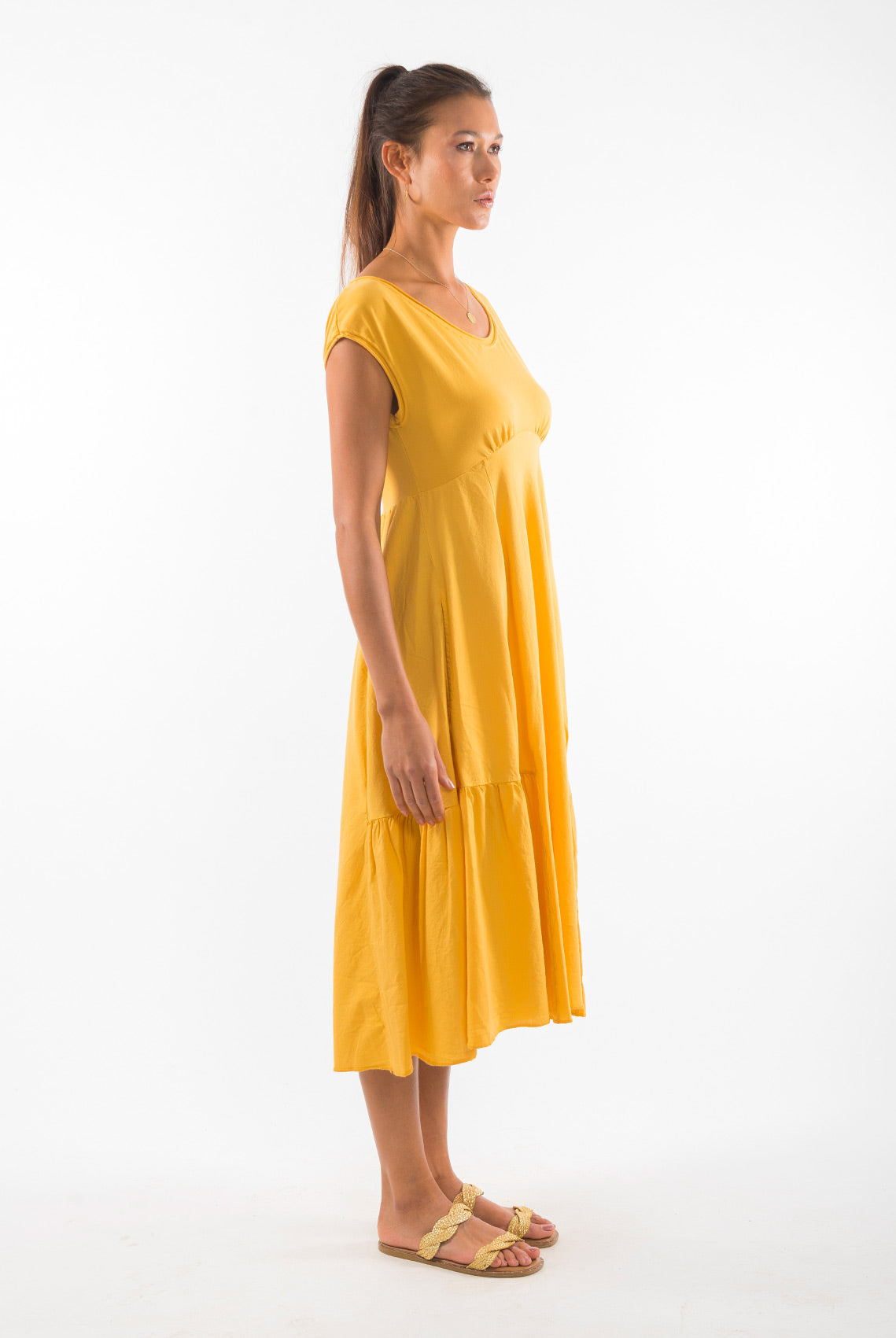 RAVENS VIEW IBIZA womens vegan Dress Anne Gold Yellow