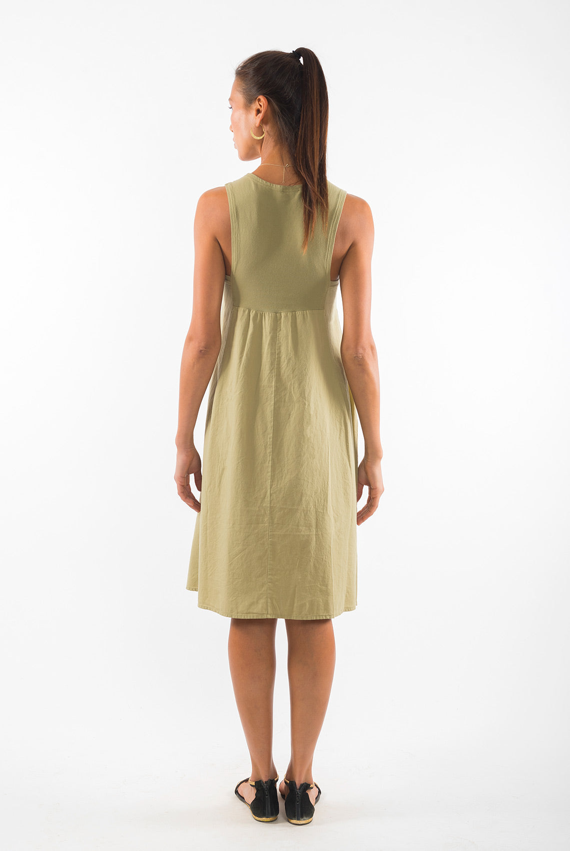 RAVENS VIEW IBIZA womens vegan Dress Anouk Dark Aloe Green
