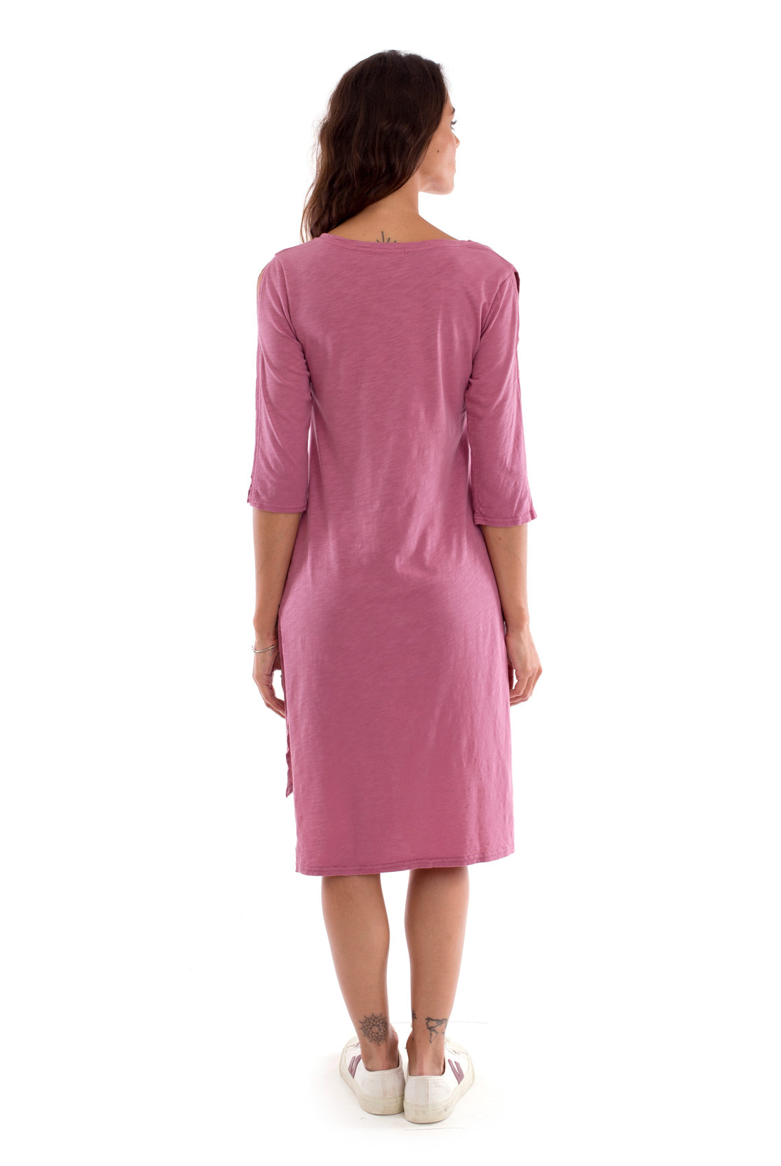 73707 - Damen vegan Kleid Mit Langen Ã„rmeln Mia Violet