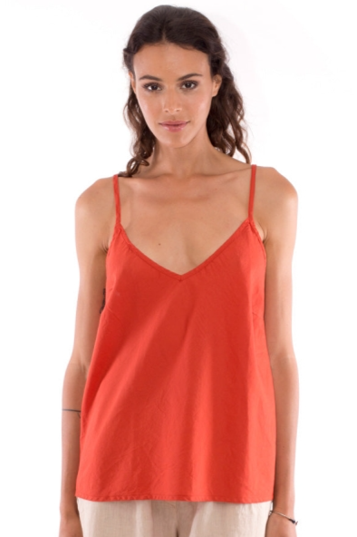 RAVENS VIEW IBIZA womens vegan Top Gaia Terracotta Orange