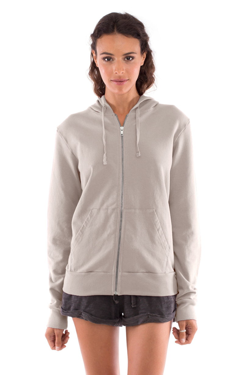 Image of RAVENS VIEW IBIZA dames vegan Hoodie Zip Vedra Steengrijs