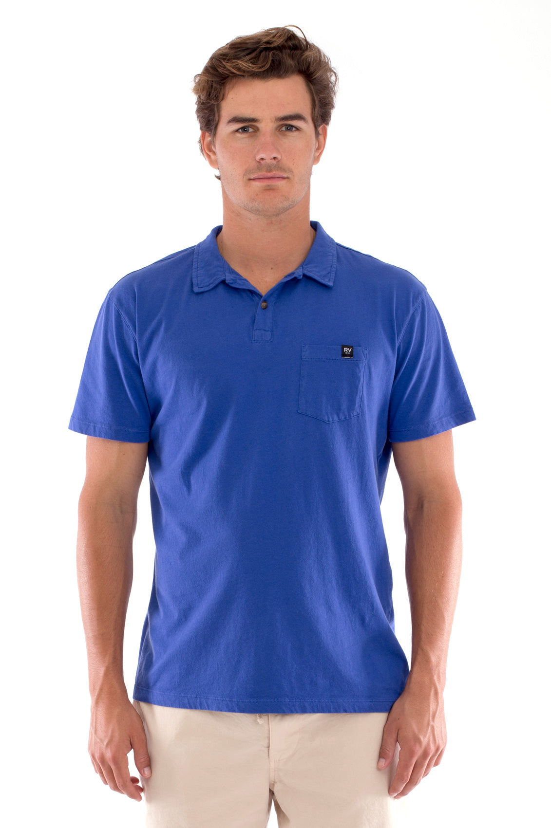 RAVENS VIEW IBIZA Herren vegan Polo-T-Shirt Pocket Klein Blau