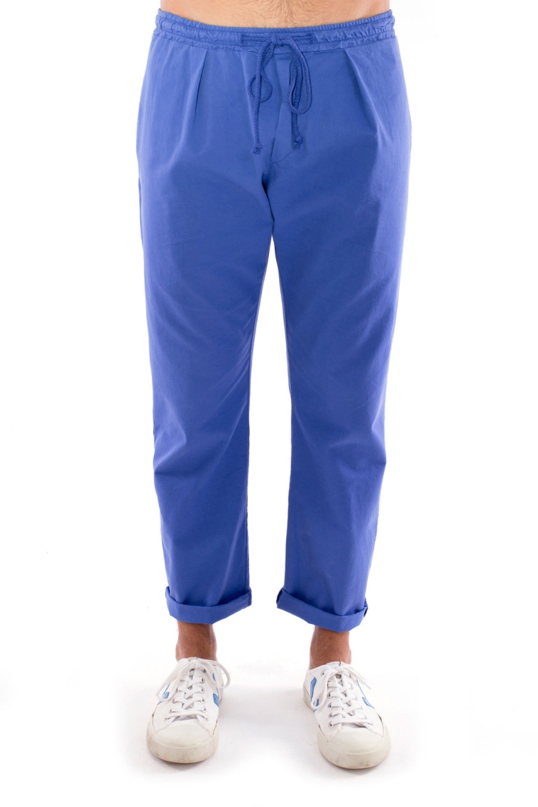 Image of RAVENS VIEW IBIZA mannen vegan Broek Monaco Klein Blauw