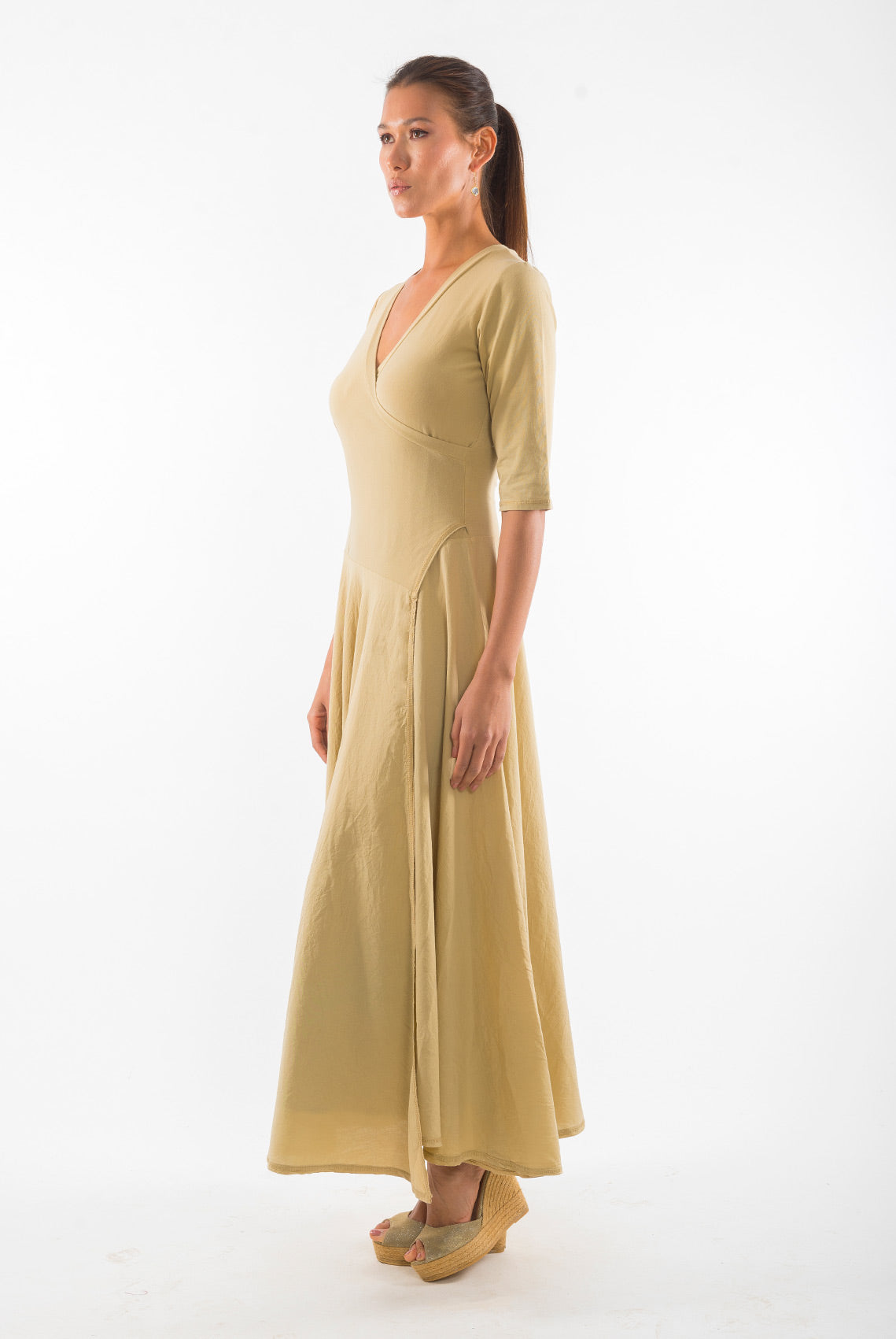 RAVENS VIEW IBIZA womens vegan Dress Veronika Camel Yellow