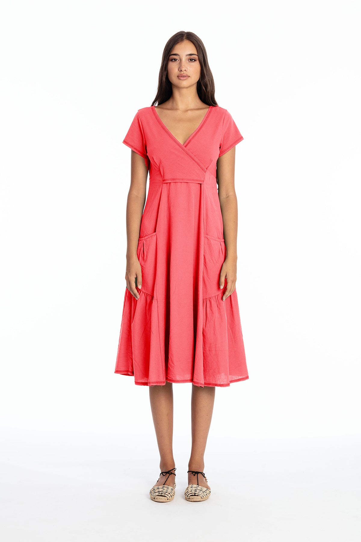 RAVENS VIEW IBIZA Damen vegan Kleid Paola Flamingo Pink