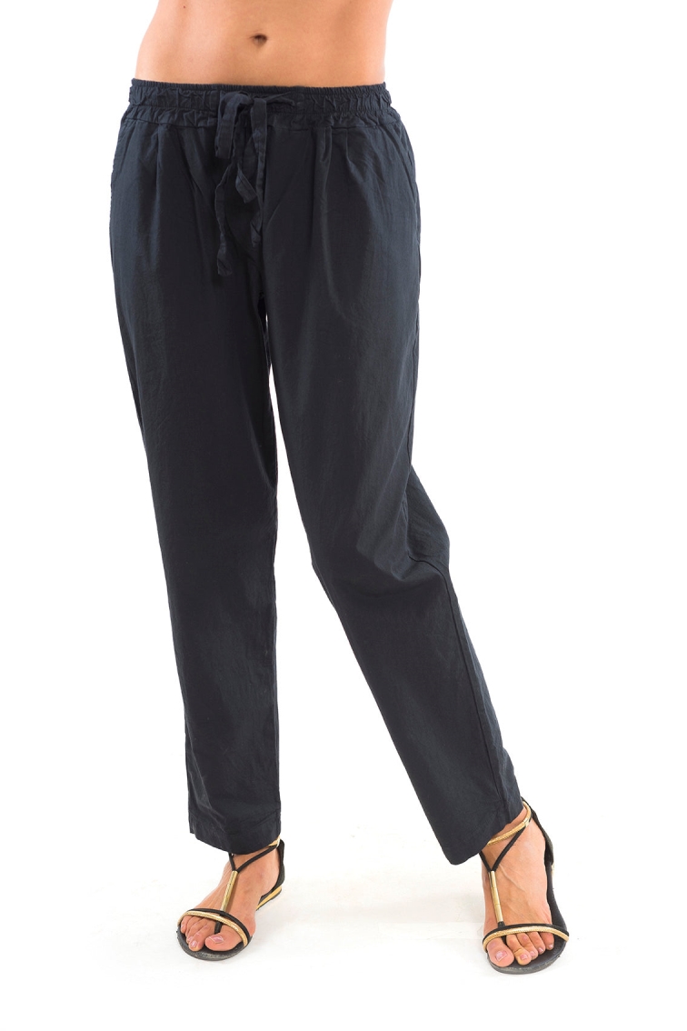 Image of RAVENS VIEW IBIZA dames vegan Broek Santorini Zwart