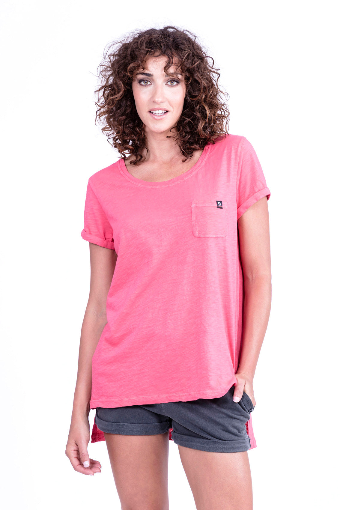 RAVENS VIEW IBIZA womens vegan Top Pocket Candy Red