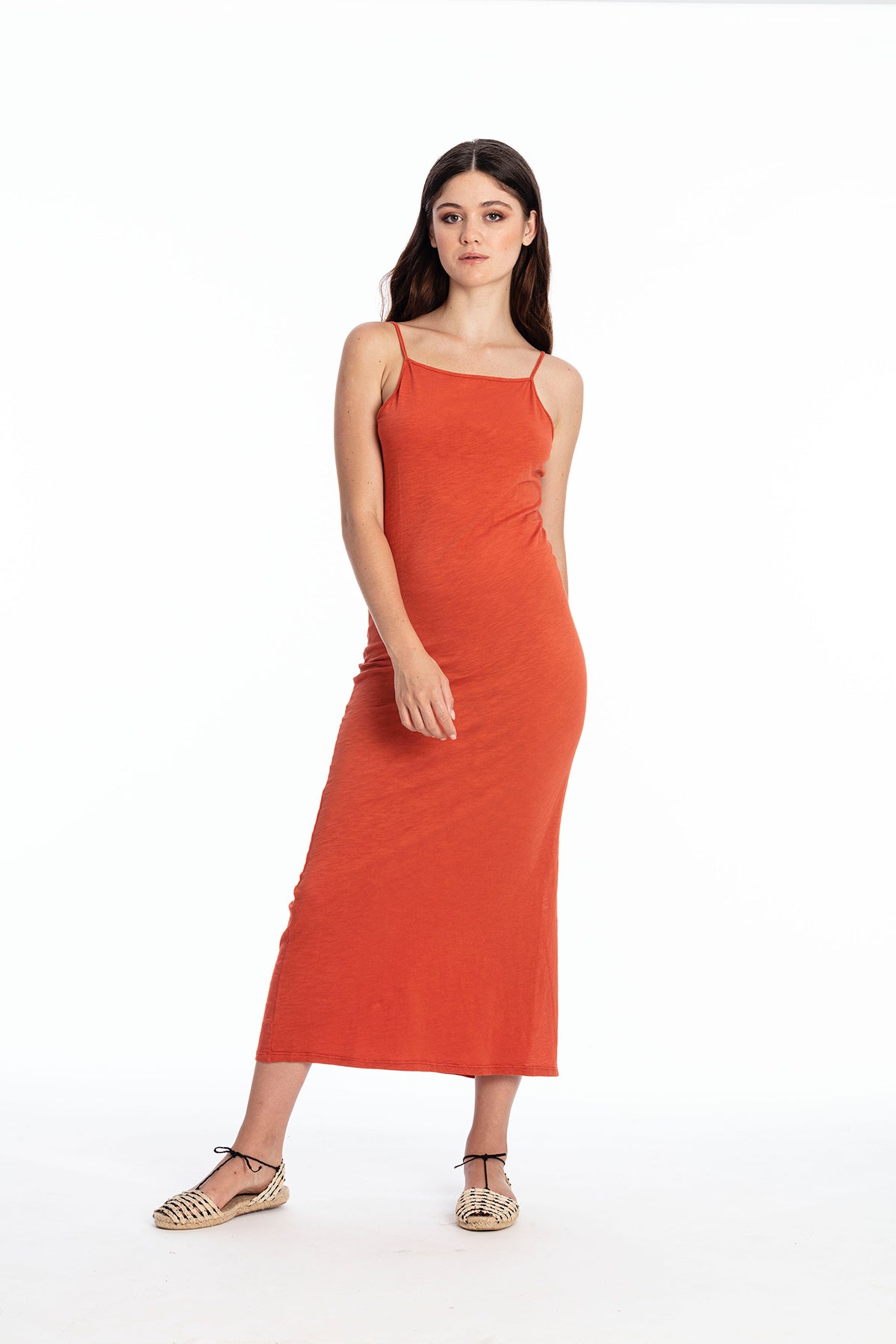 Image of RAVENS VIEW IBIZA dames vegan Jurk Farah Terracotta Oranje