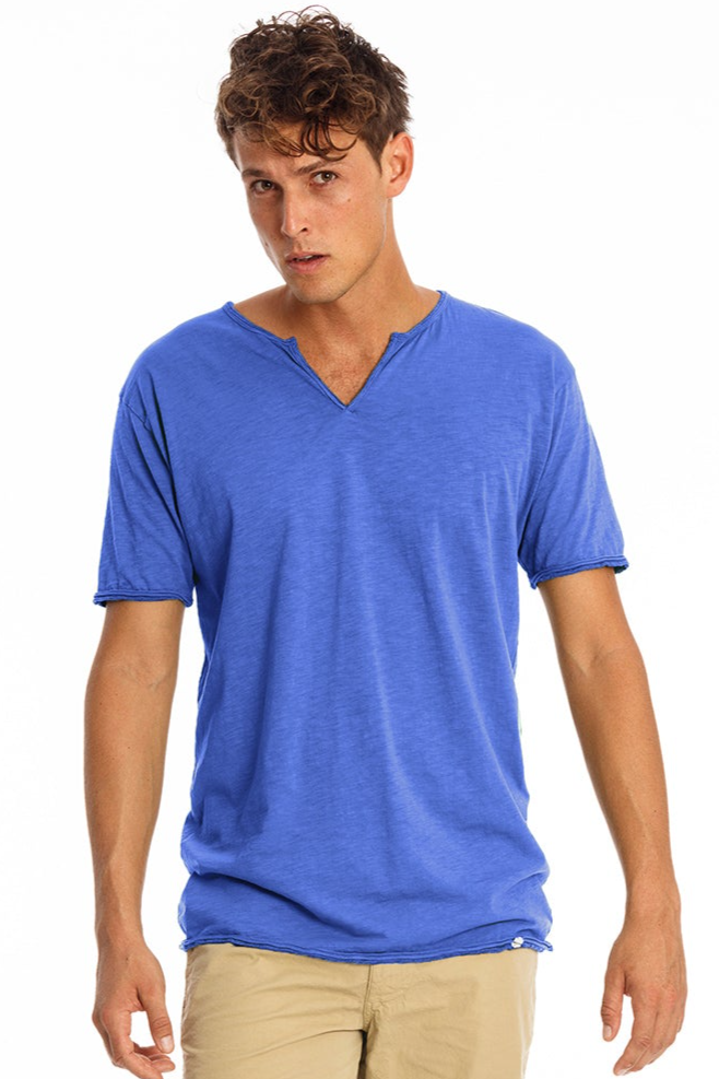 Image of RAVENS VIEW IBIZA mannen vegan T-Shirt Eros Klein Blauw