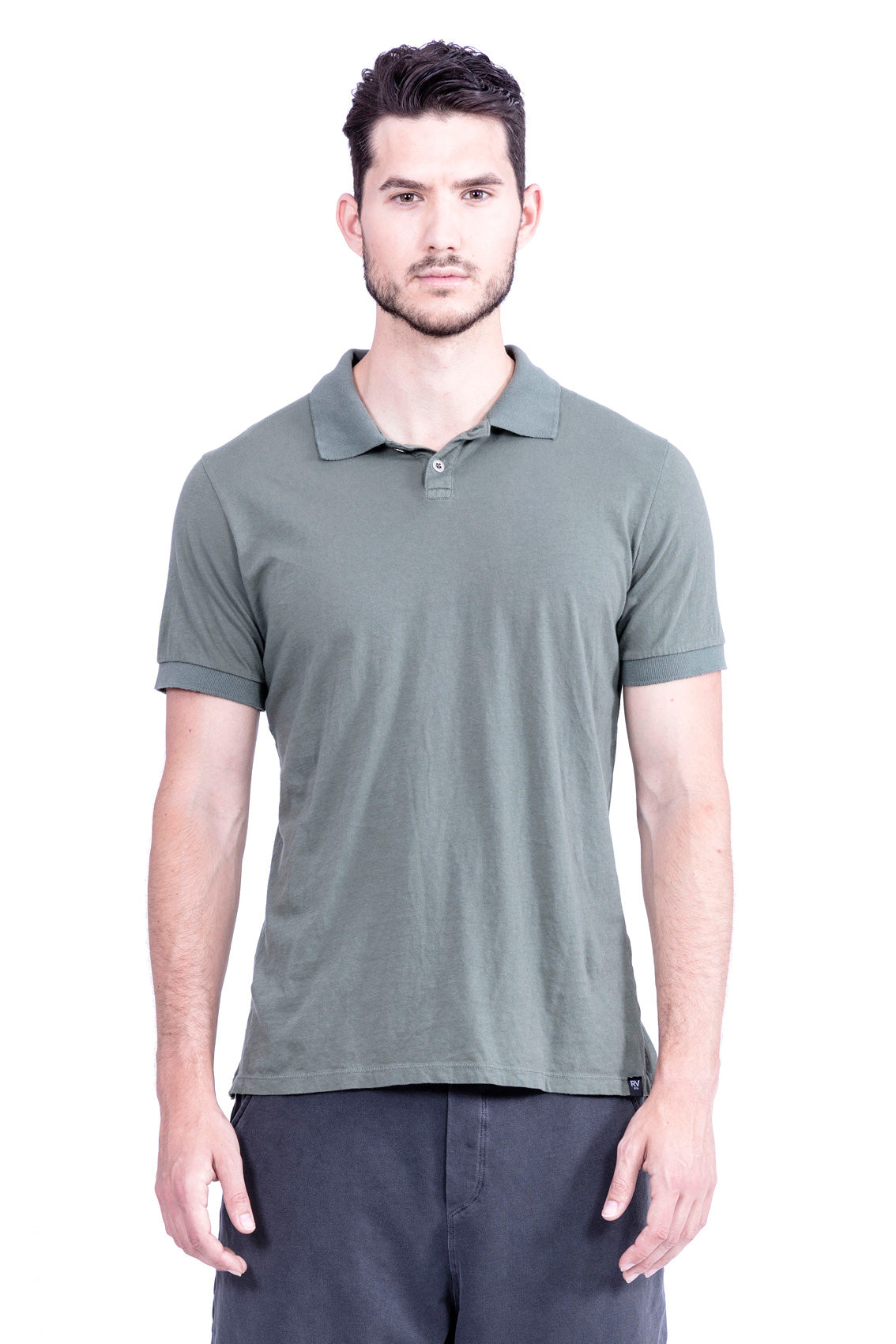Image of RAVENS VIEW IBIZA mannen vegan Polo T-Shirt Kaki Groen