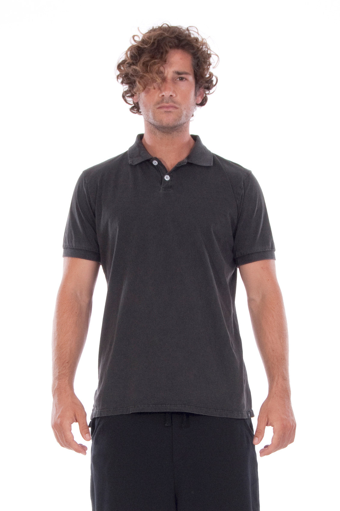 RAVENS VIEW IBIZA men vegan Polo T-Shirt Anthracite Grey