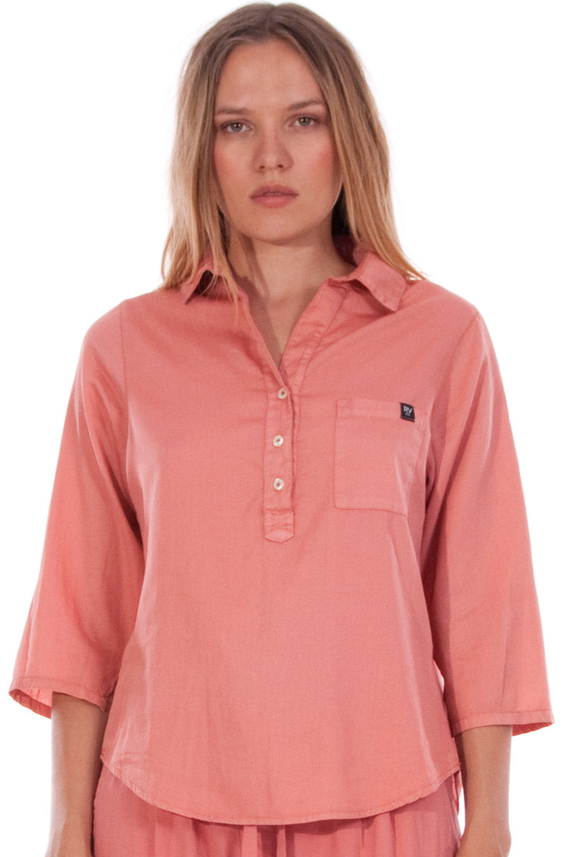 RAVENS VIEW IBIZA Damen vegan Shirt Ilona Clay Rot