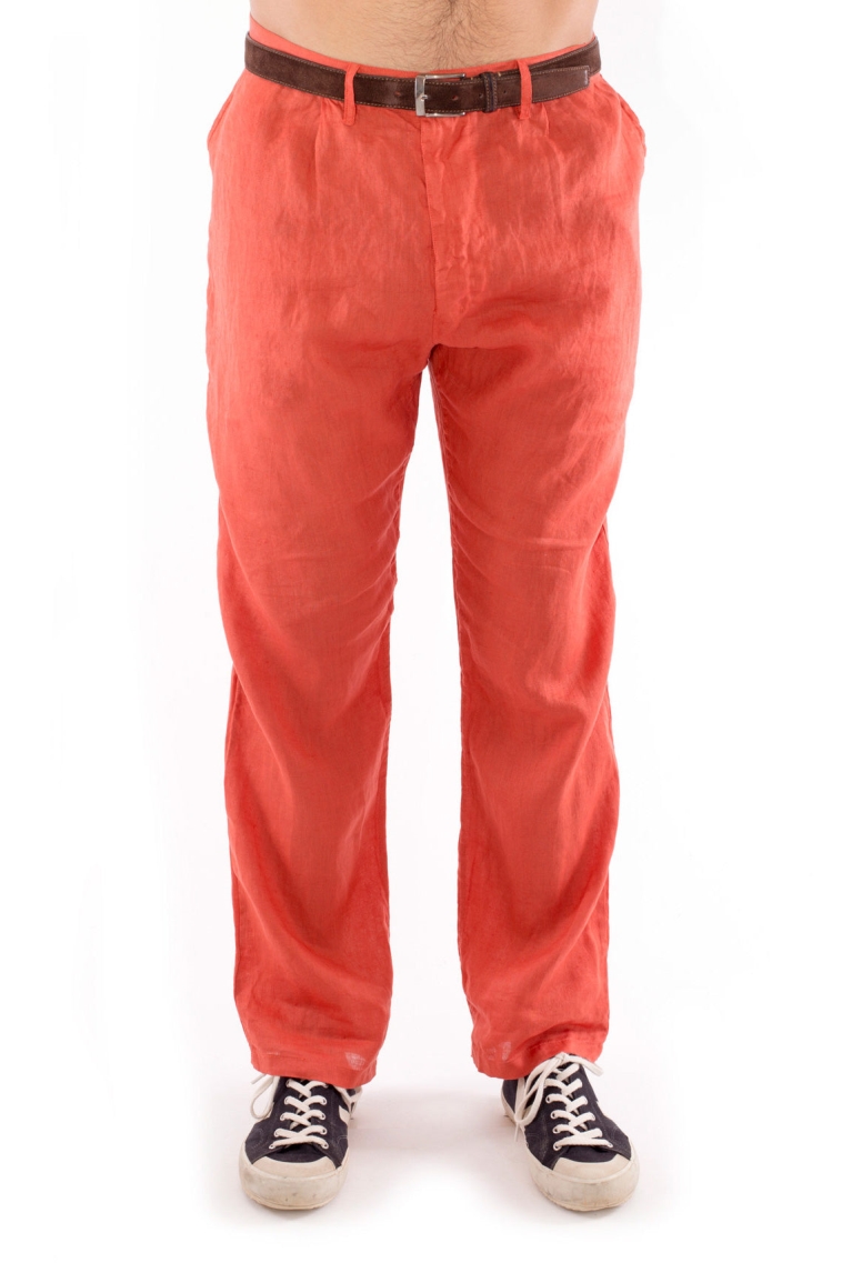Image of RAVENS VIEW IBIZA mannen vegan Broek Positano Terracotta Oranje