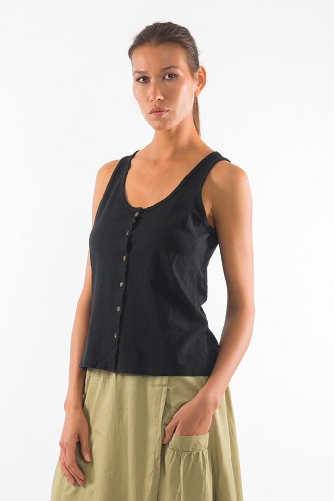 RAVENS VIEW IBIZA womens vegan Top Athena Black