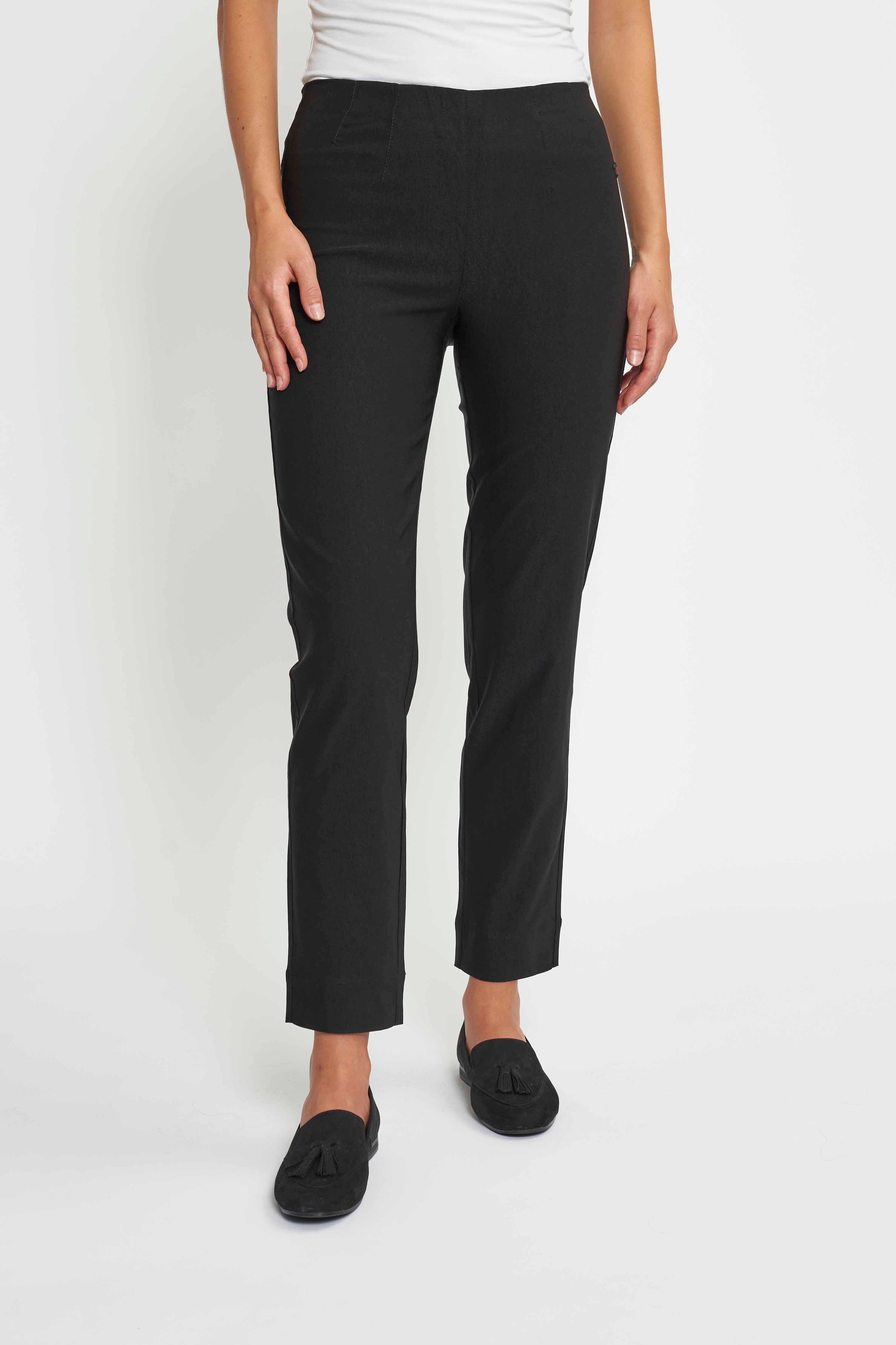 LAURIE Damen vegan Hose Betty Regular Sl Schwarz GebÃ¼rstet