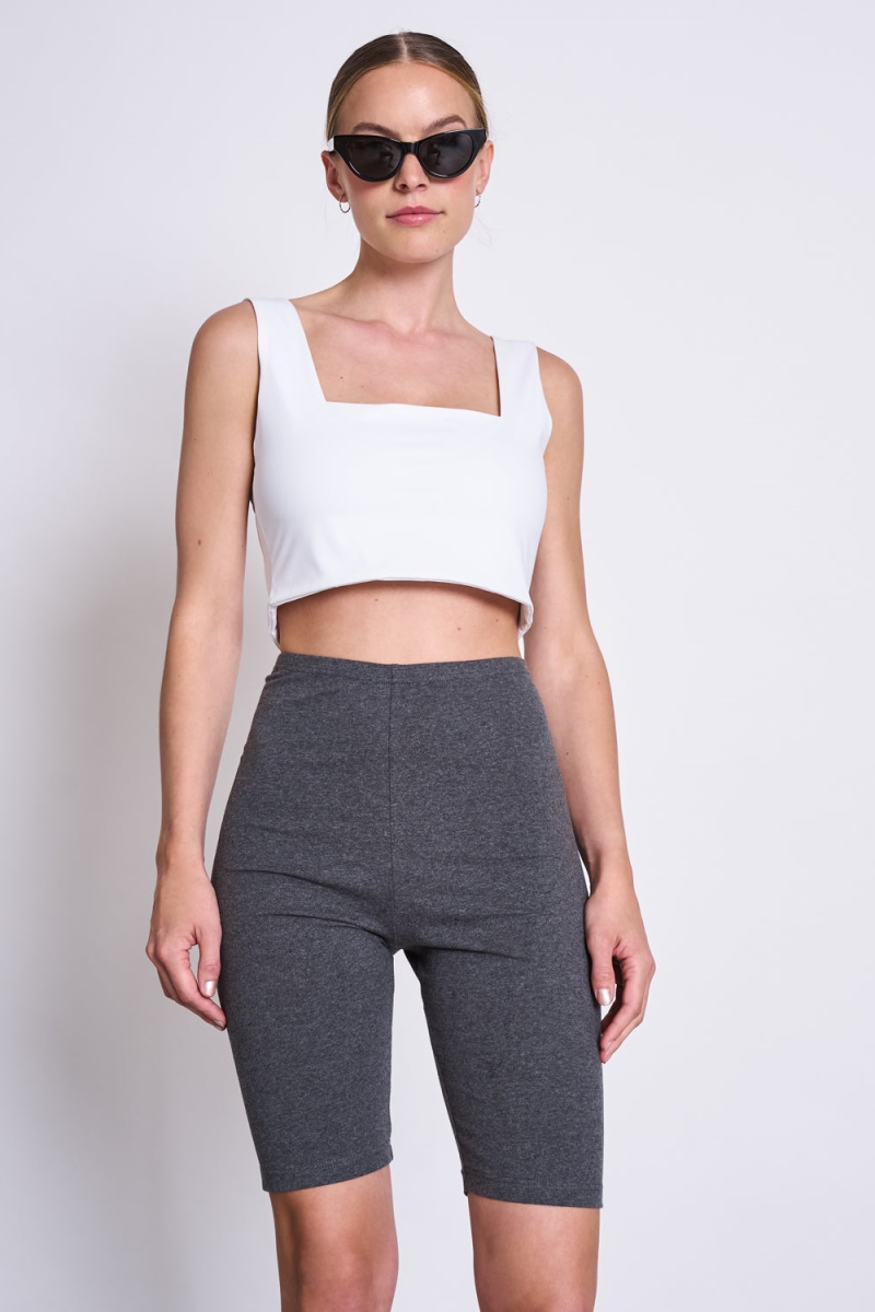 JAN 'N JUNE womens vegan Biker Shorts Dark Grey