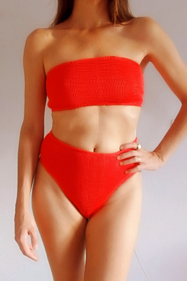 CALAMOON womens vegan Briefs High Brazilian Red