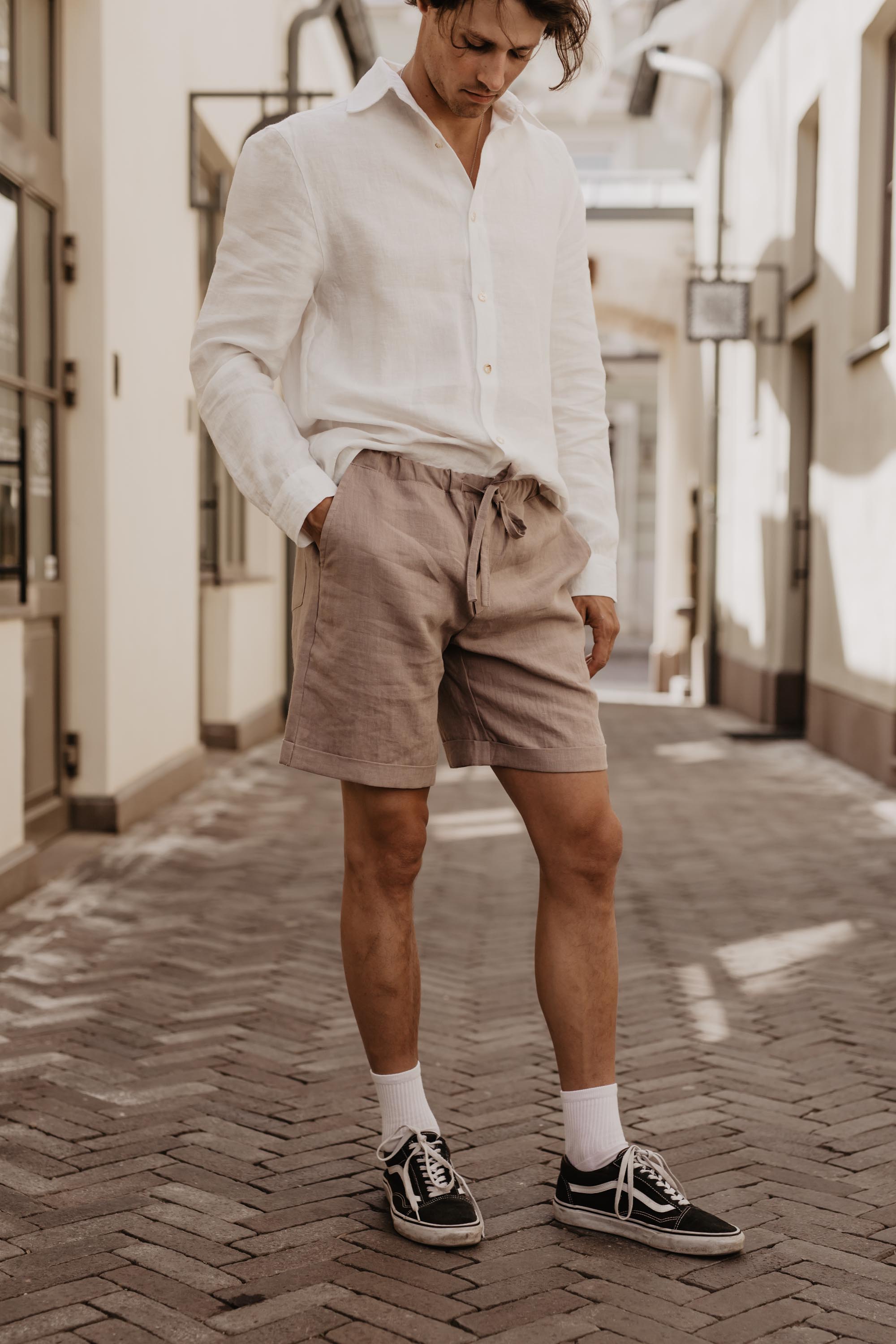 AmourLinen Linen Shorts Ares Cream