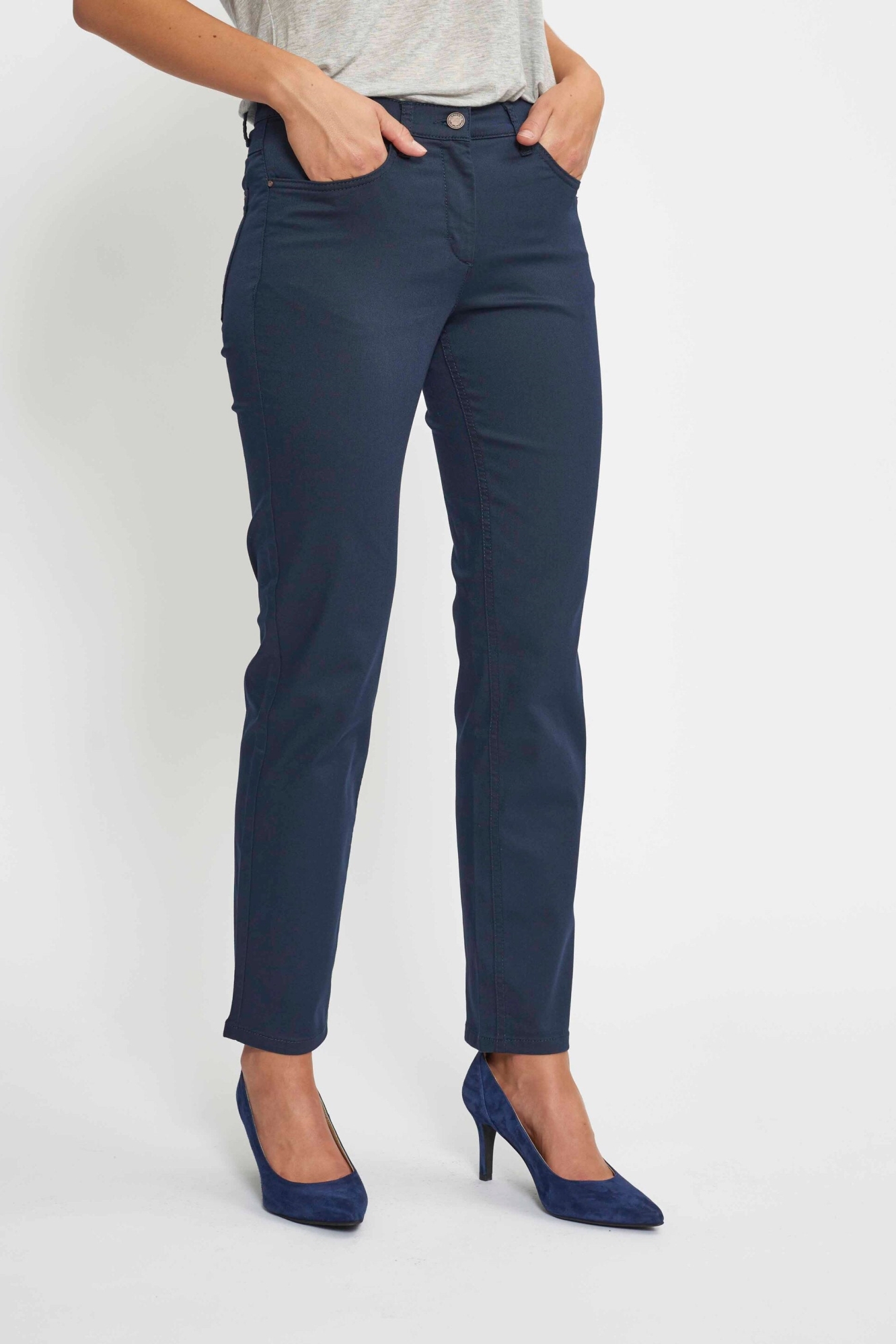 LAURIE Damen vegan Hose Charlotte Regular Sl Marineblau