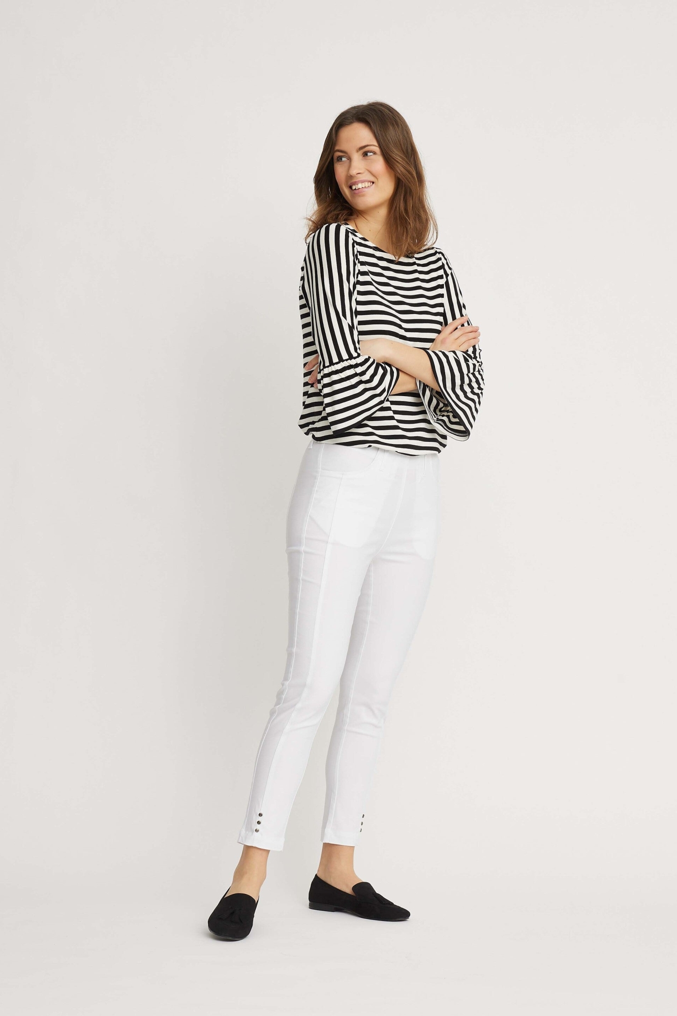 LAURIE Damen vegan Hose Chloe Slim Crop WeiÃŸ