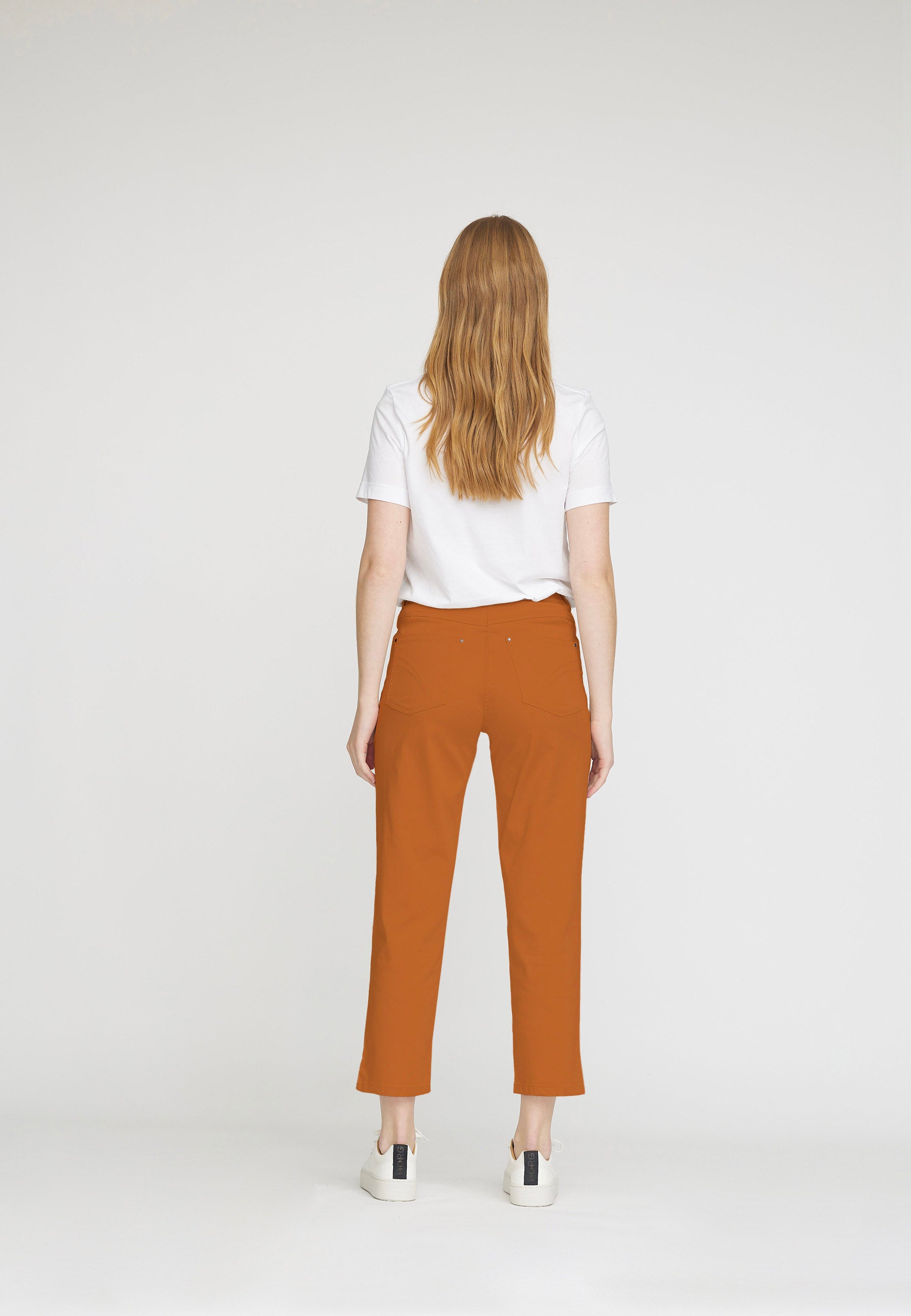 LAURIE womens vegan Pants Hannah Regular Crop Dark Apricot Orange
