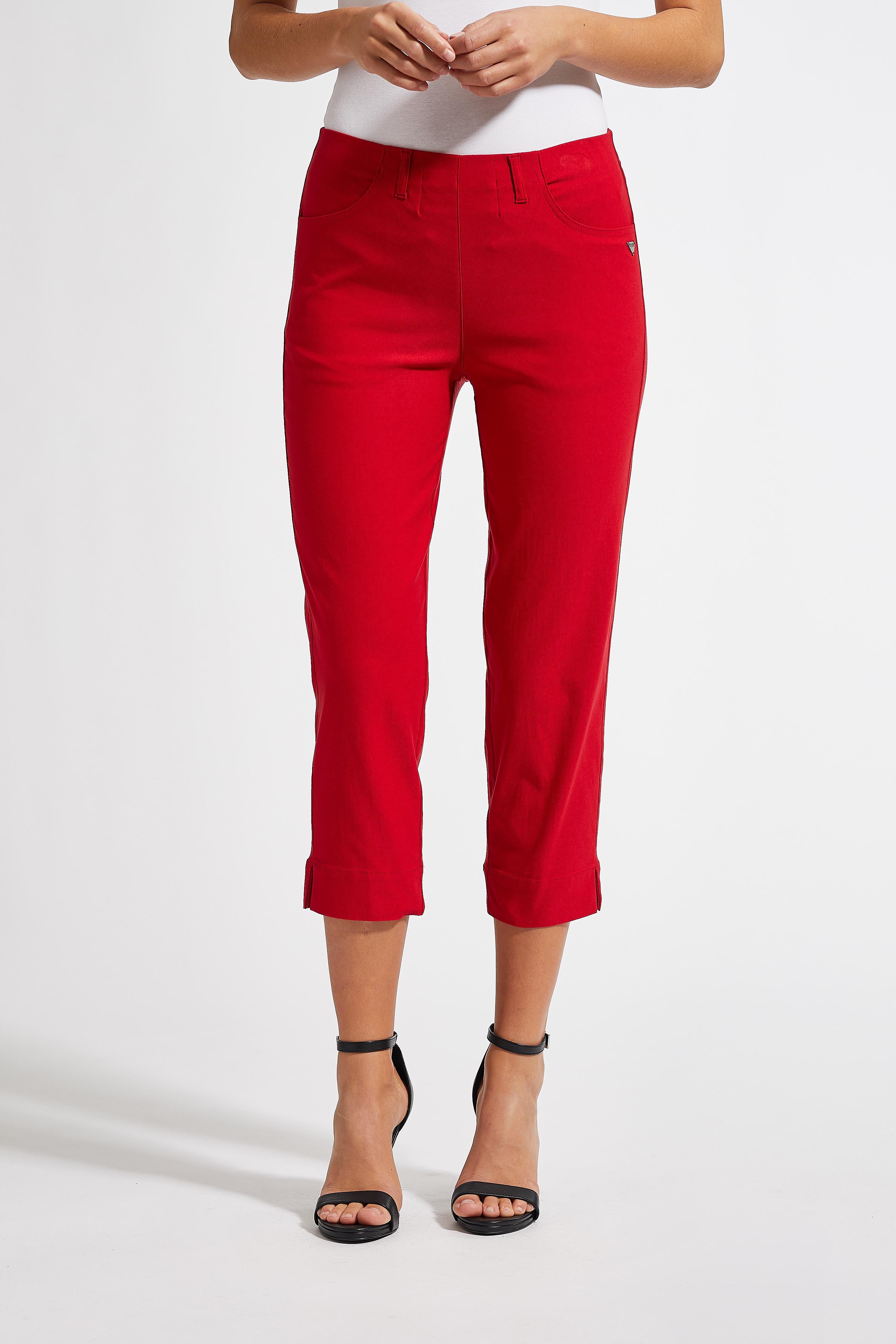 LAURIE Damen vegan Hose Caroline Regular Capri Ll Rot
