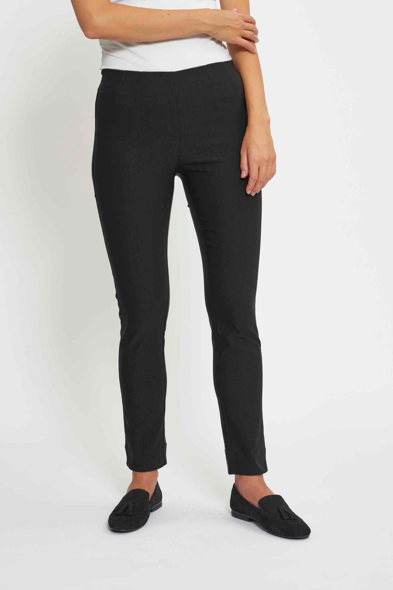 LAURIE Damen vegan Hose Vicky Slim Sl Schwarz