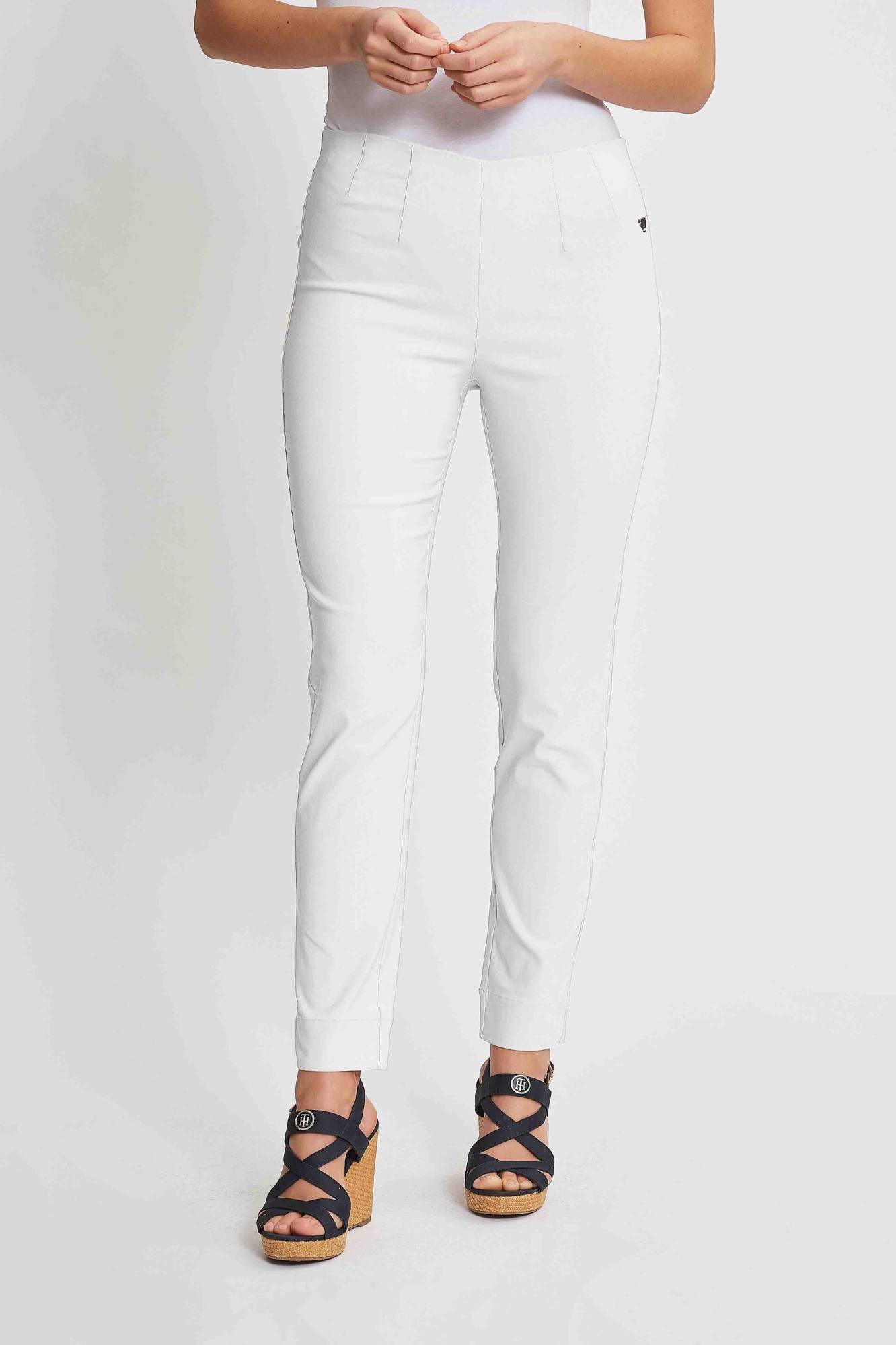 LAURIE Damen vegan Hose Vicky Slim Sl WeiÃŸ