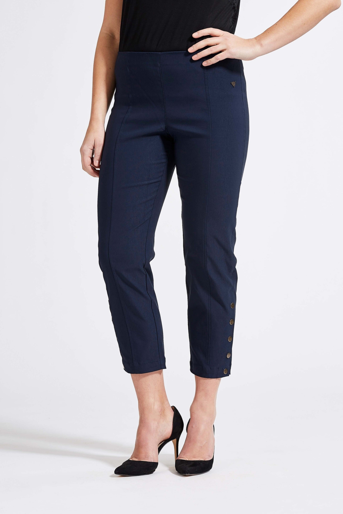 LAURIE Damen vegan Hose Polly Regular Crop Marineblau