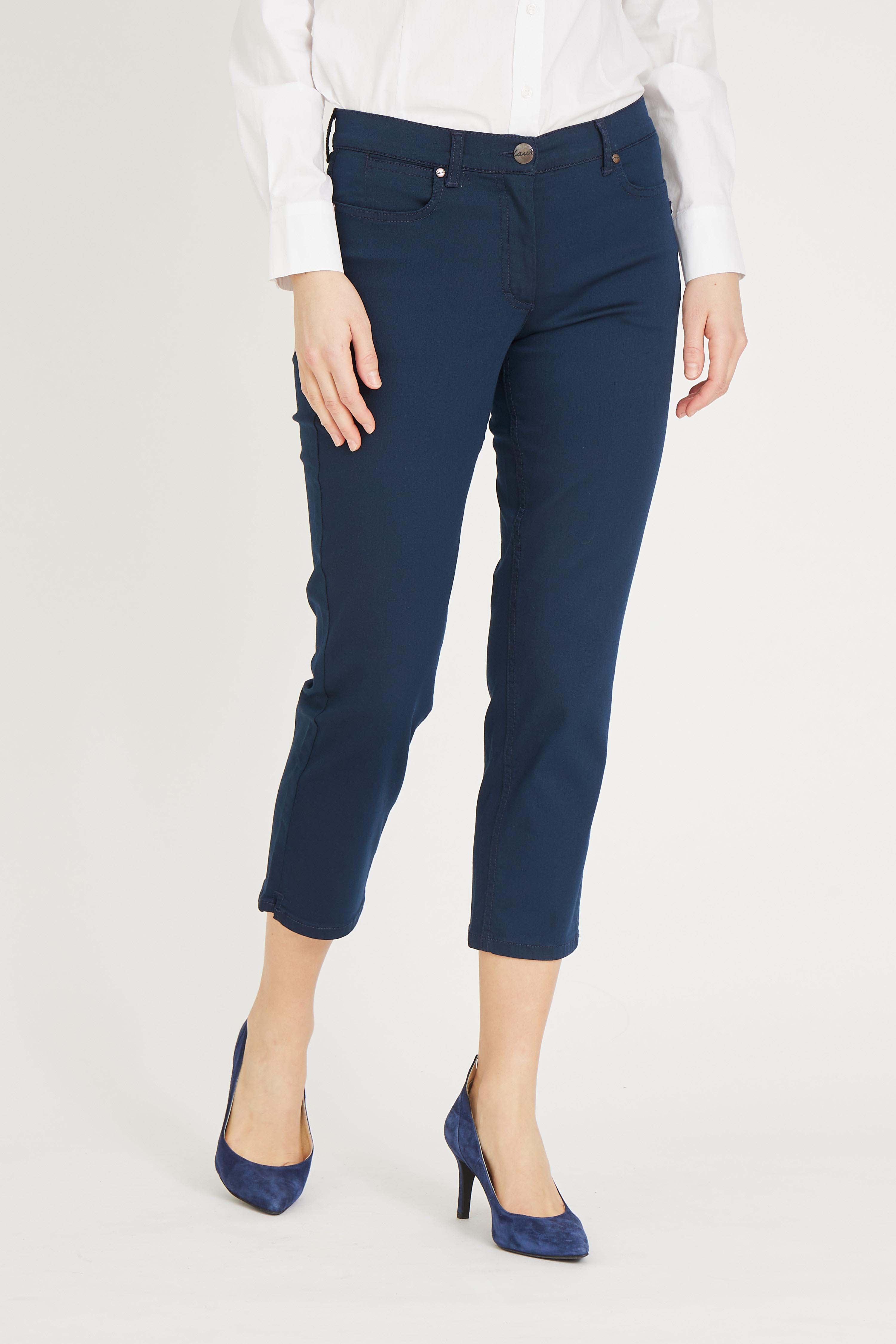 LAURIE Damen vegan Hose Charlotte Regular Crop Marineblau