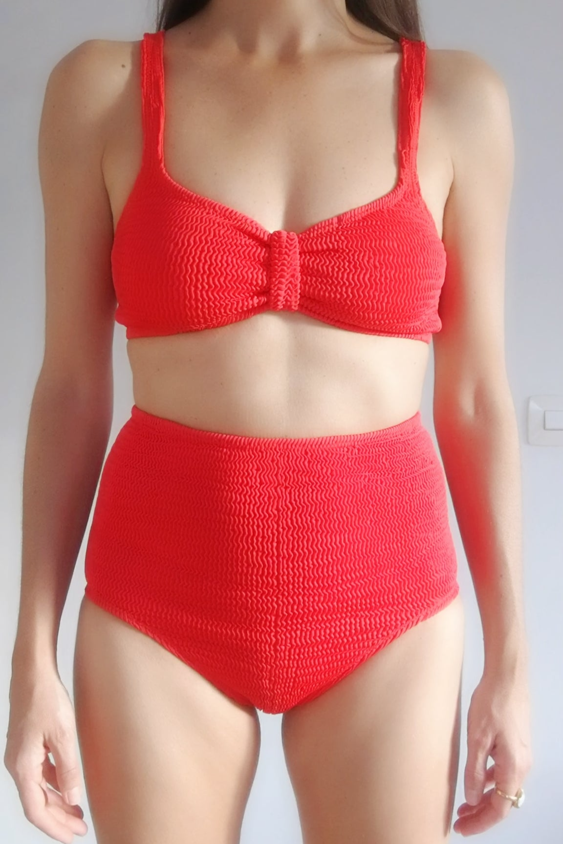 CALAMOON womens vegan Briefs Super High Red