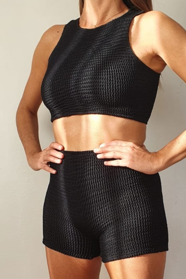 CALAMOON Damen vegan Shorts Schwarz