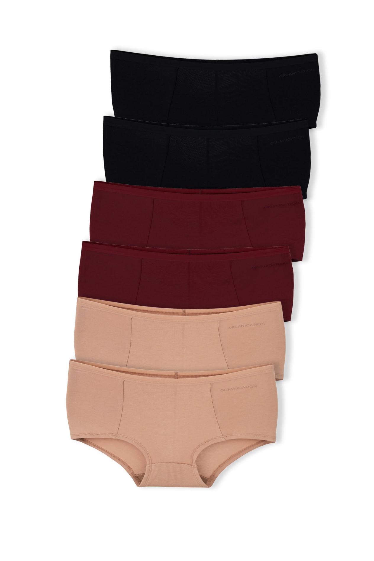 Image of ORGANICATION dames vegan Blaire Boyshorts Panty Van Biologisch Katoen En Tencelâ„¢ Modalmix In 6-Pack