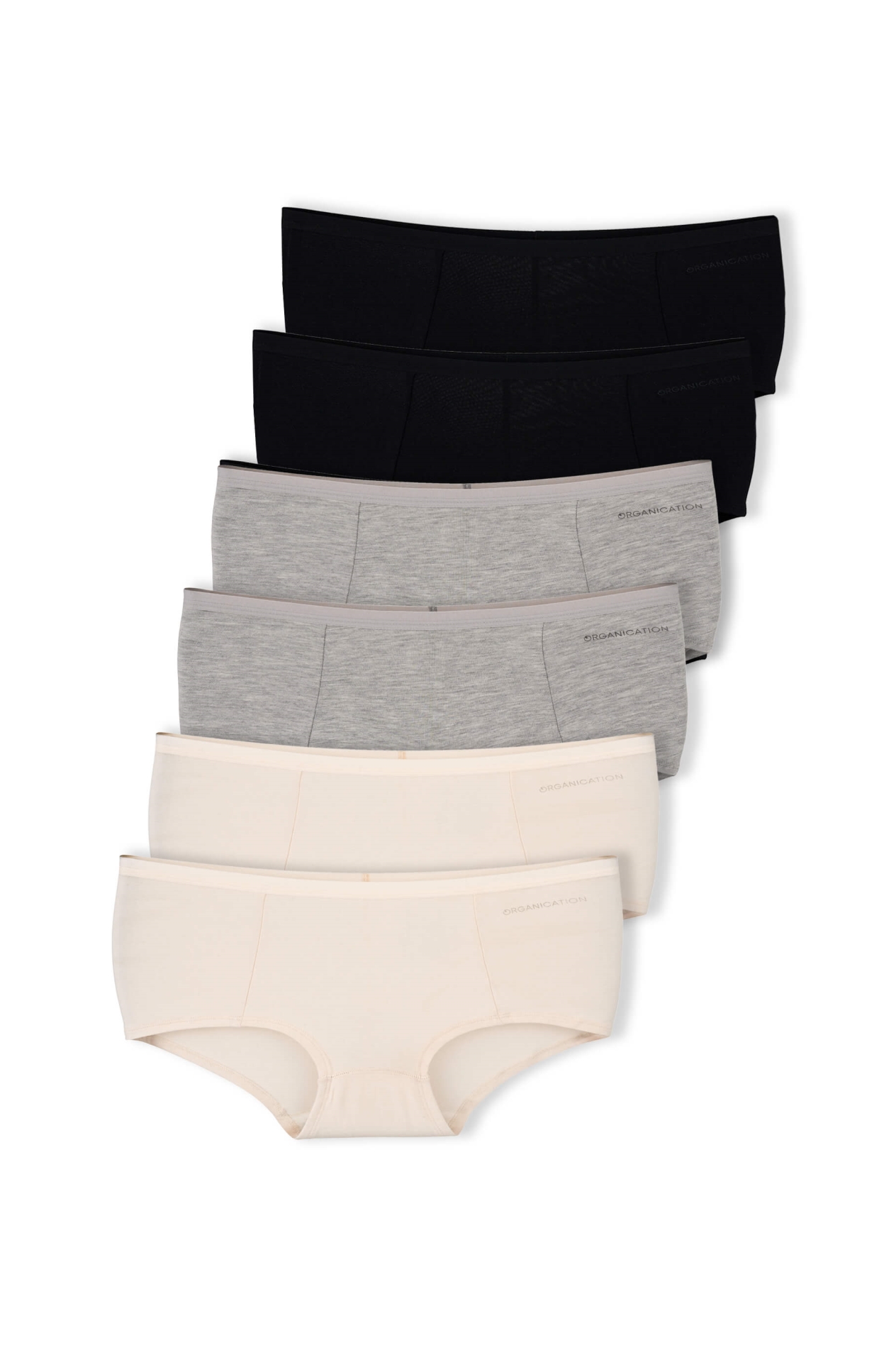 ORGANICATION Damen vegan Blaire | Boyshorts Panty Aus Bio-Baumwolle Und Tencelâ„¢ Modal-Mix Im 6er-Pack