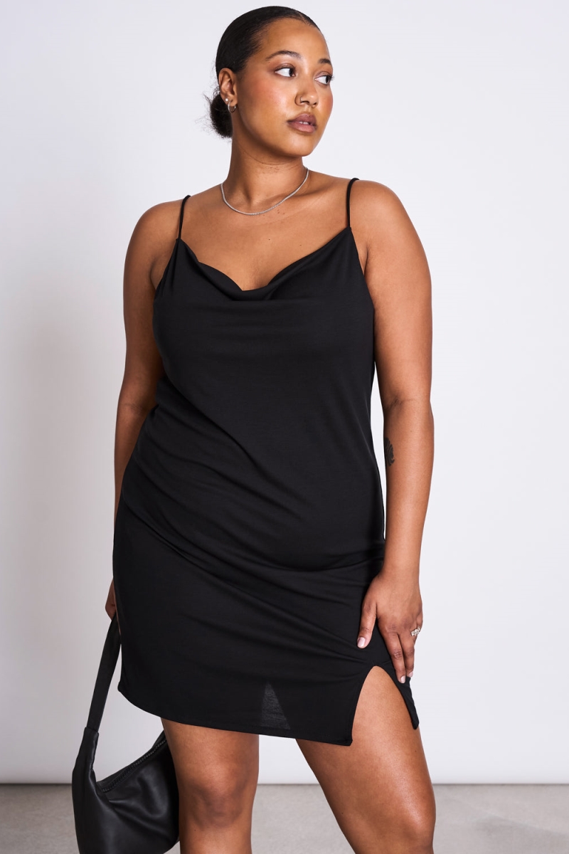 JAN 'N JUNE Damen vegan Minikleid Helen Schwarz