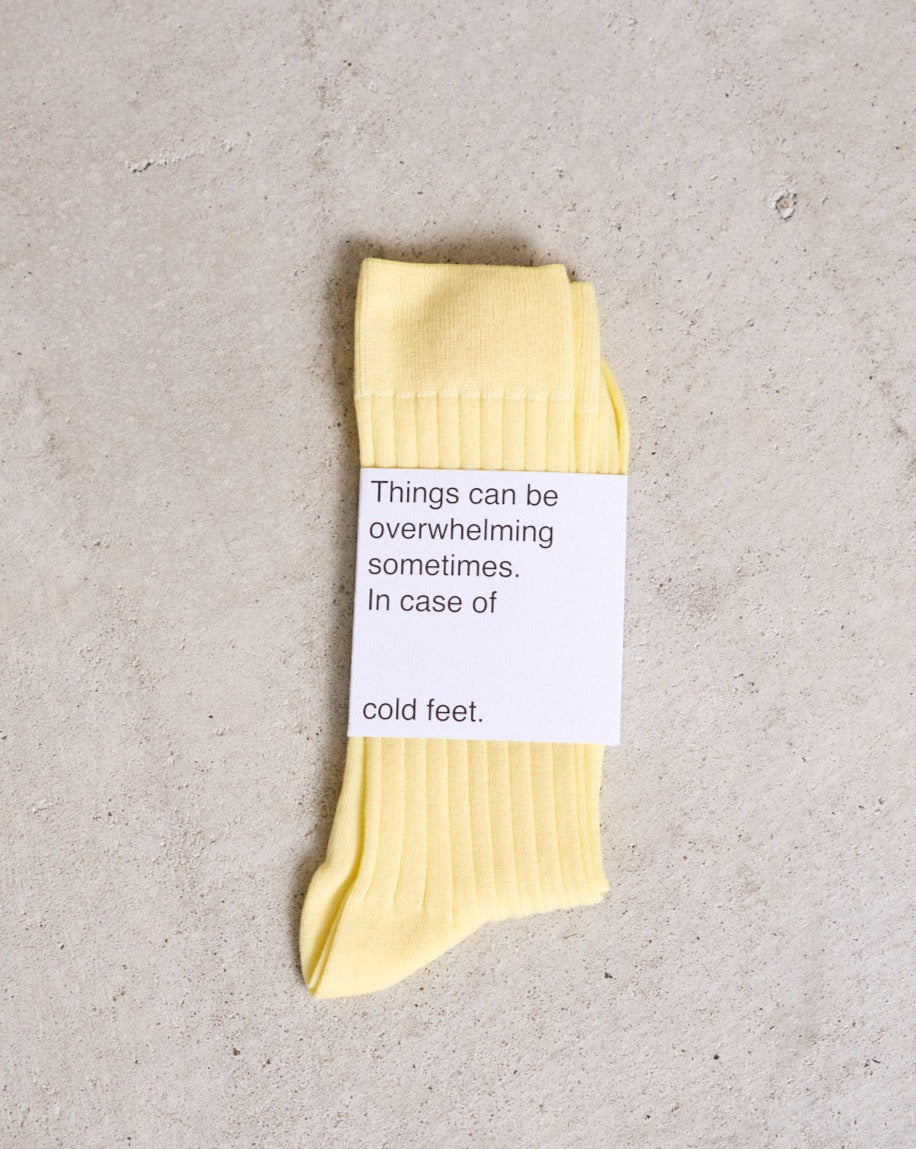 JAN 'N JUNE womens vegan Socks Faded Lemon Yellow