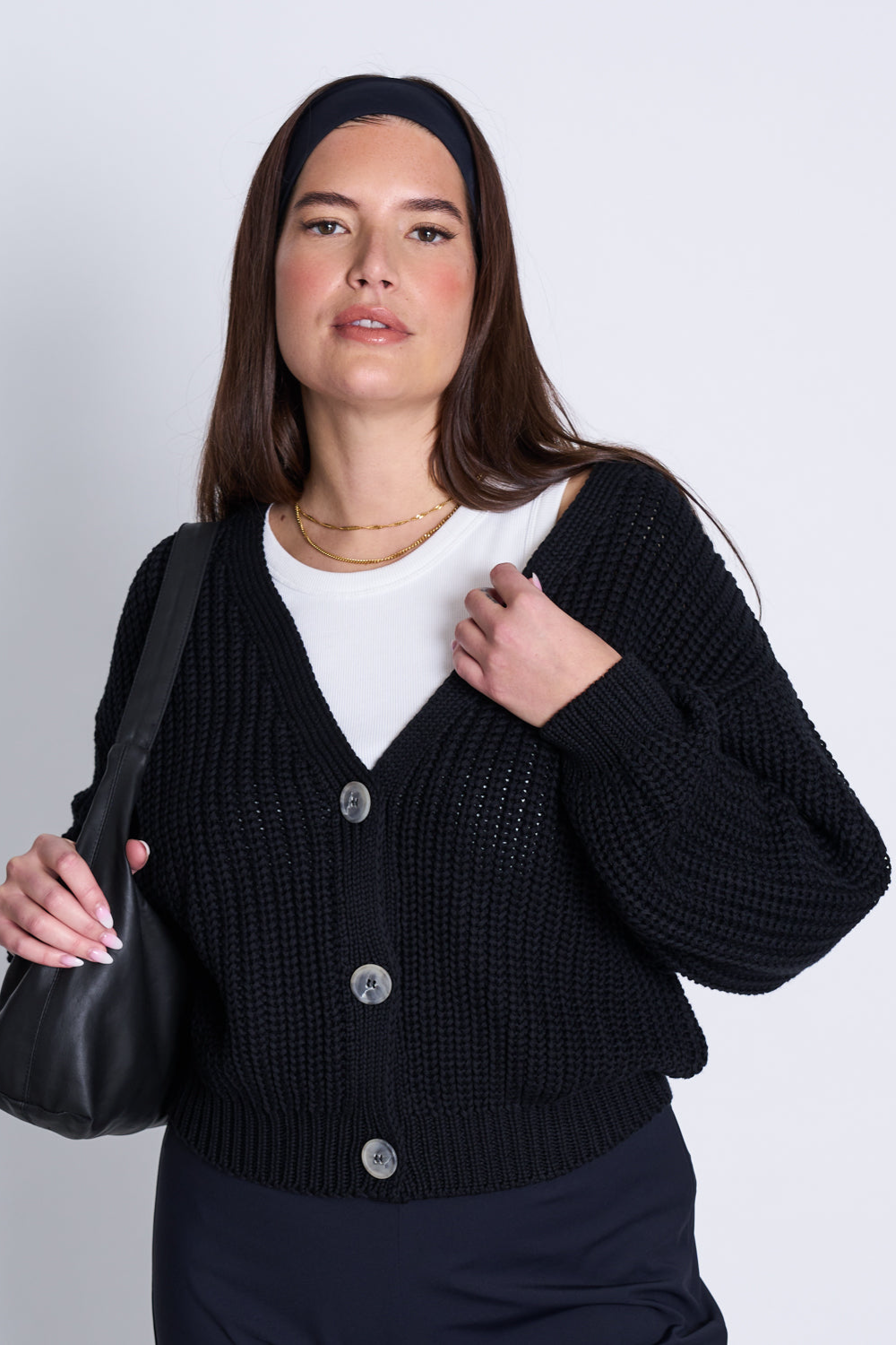 JAN N JUNE JAN 'N JUNE Damen vegan Strickjacke Lena Schwarz