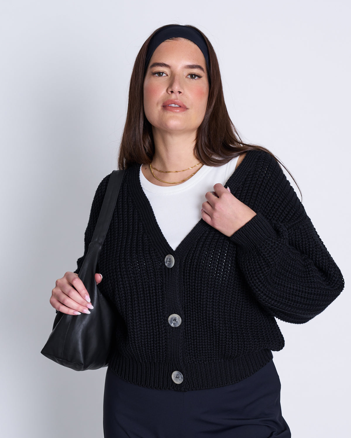 76609 - JAN N JUNE Damen vegan Strickjacke Lena Schwarz 76609 - JAN N JUNE Damen vegan Strickjacke Lena Schwarz