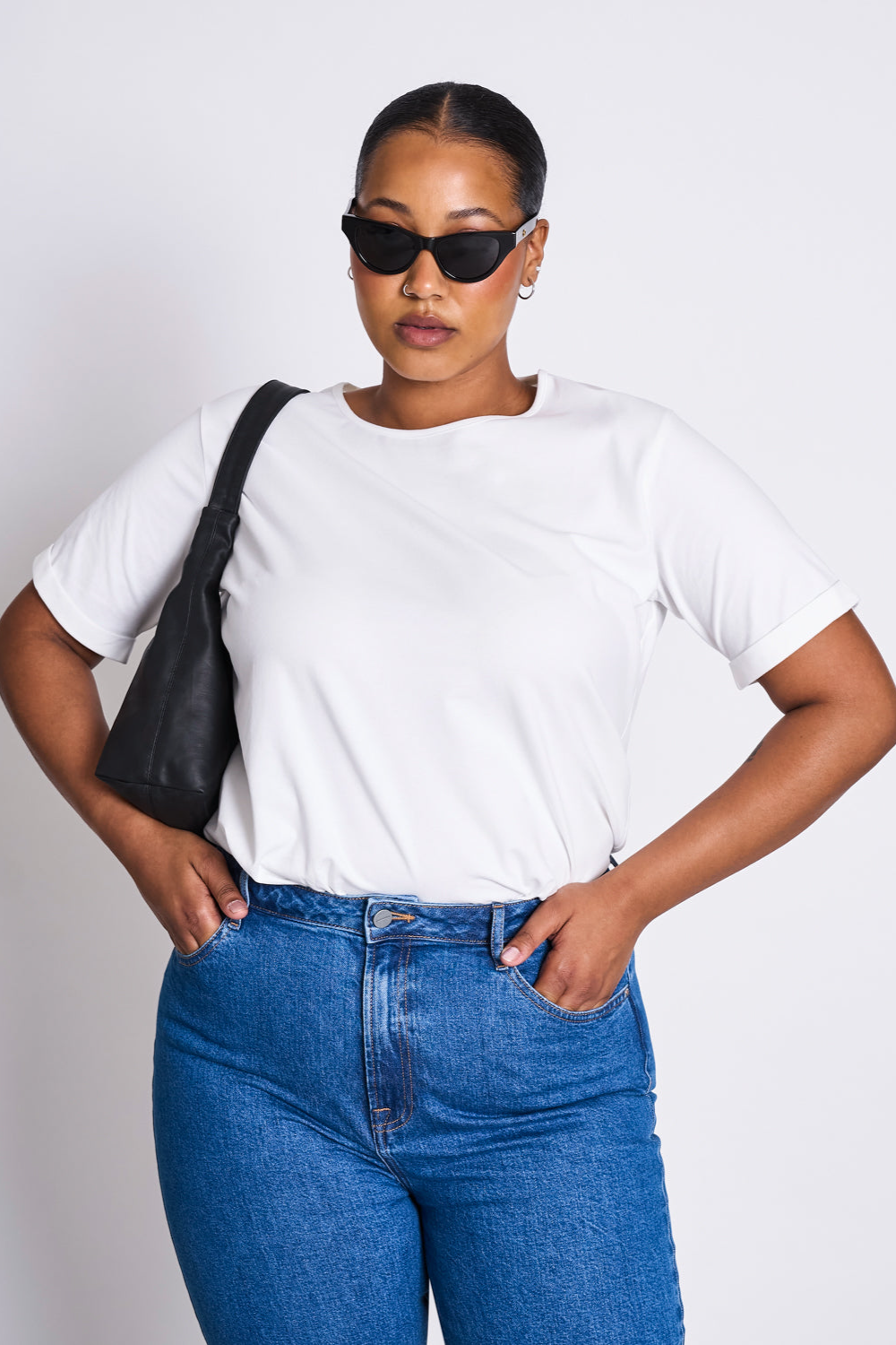 Image of JAN 'N JUNE dames vegan T-Shirt Boy Effen Wit