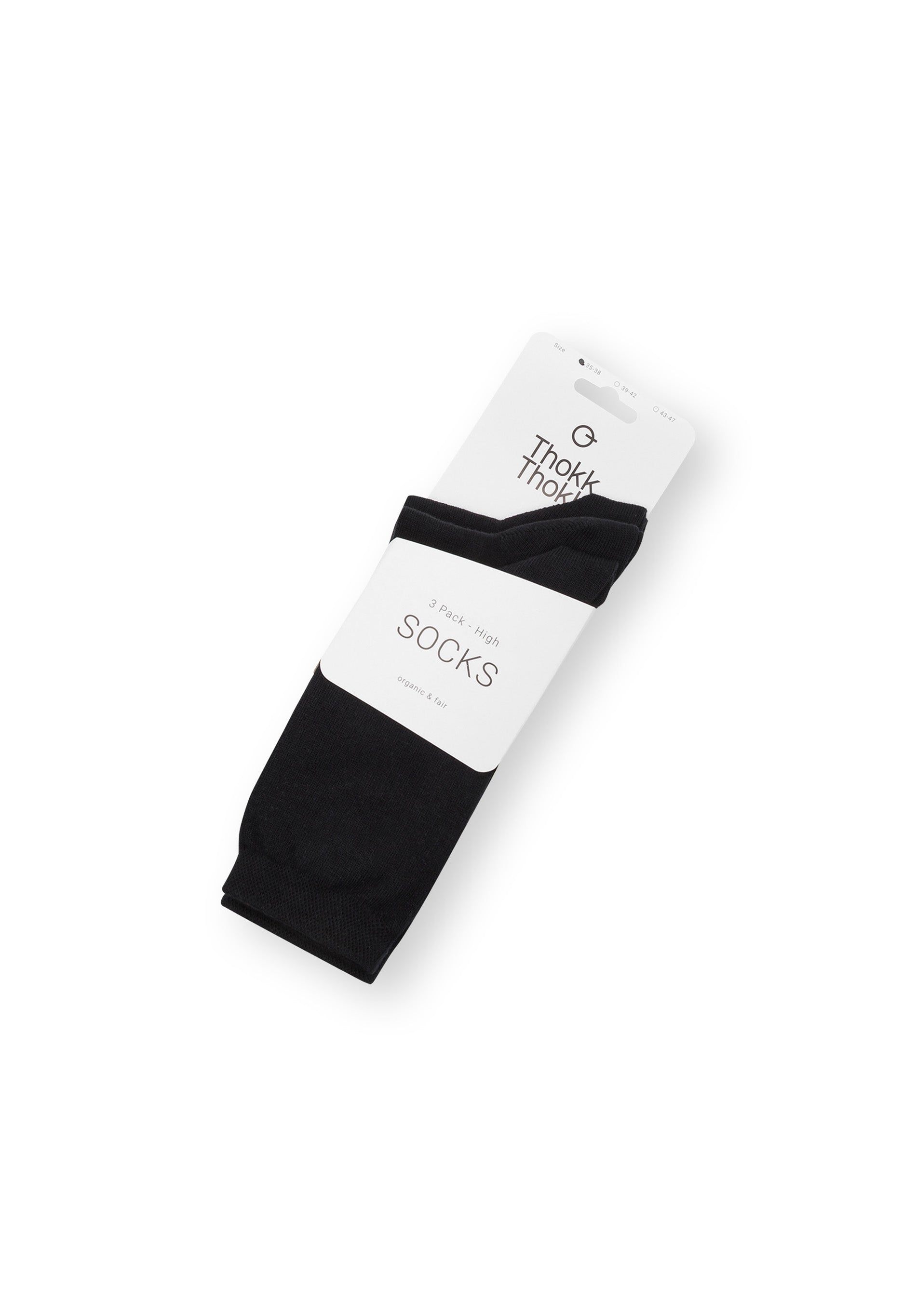 ThokkThokk womens vegan High Socks 3 Pack Black