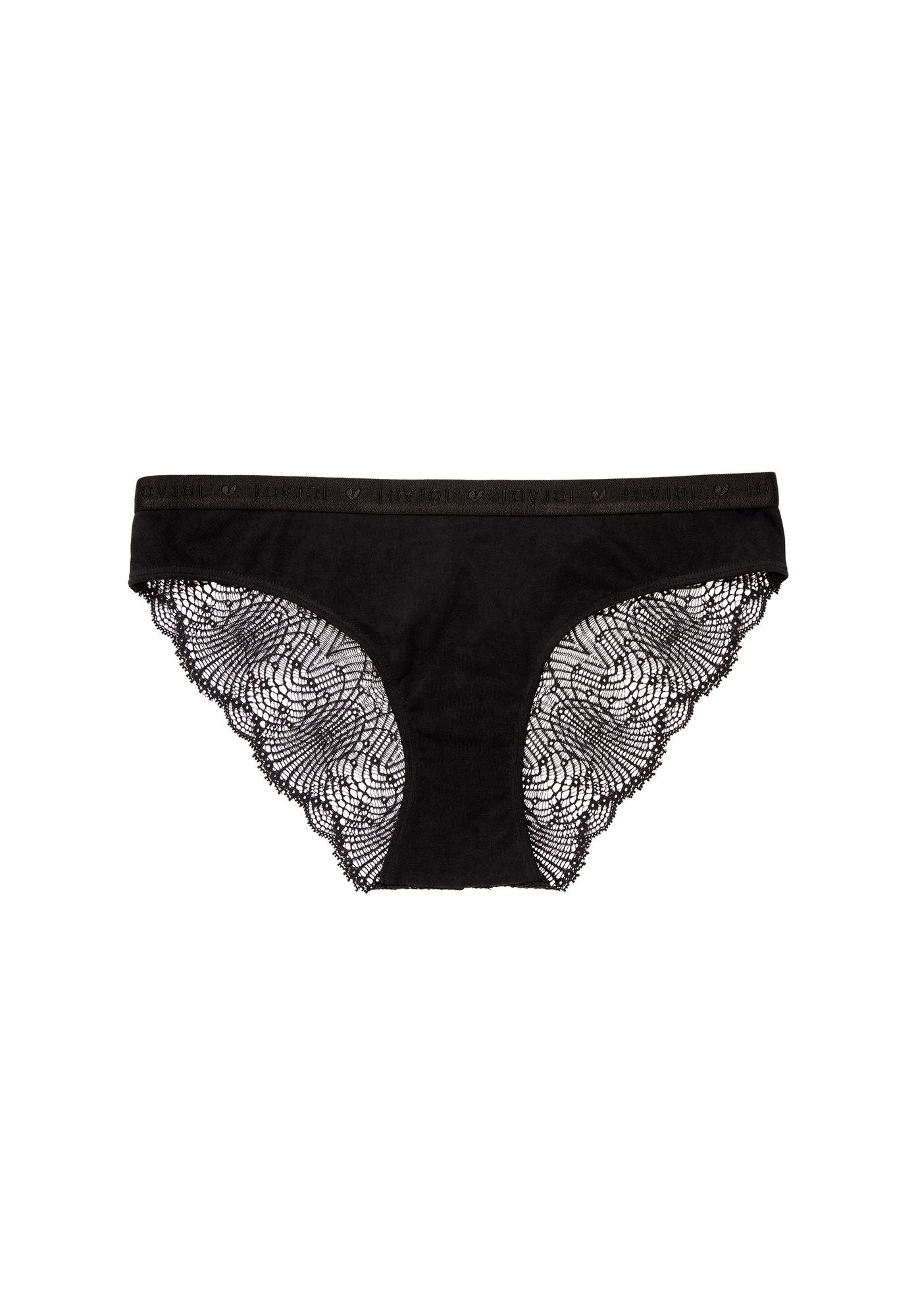 LOVJOI womens vegan Briefs Whorlflower Black
