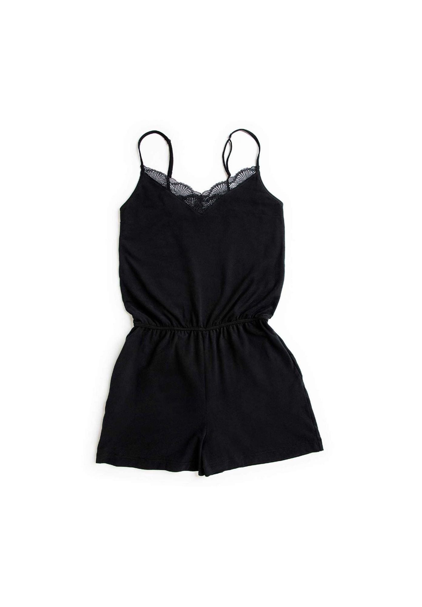 LOVJOI womens vegan Playsuit Orquidea Black