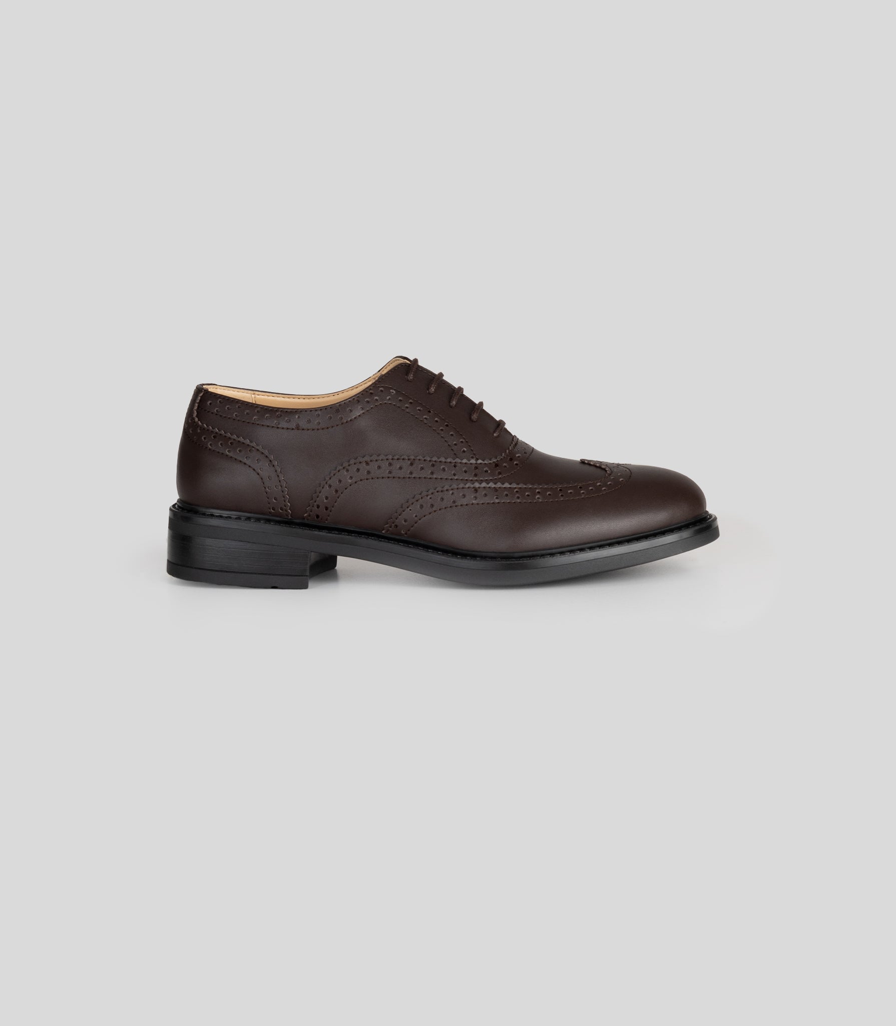 Solari Milano womens vegan Oxford Brogue Brown