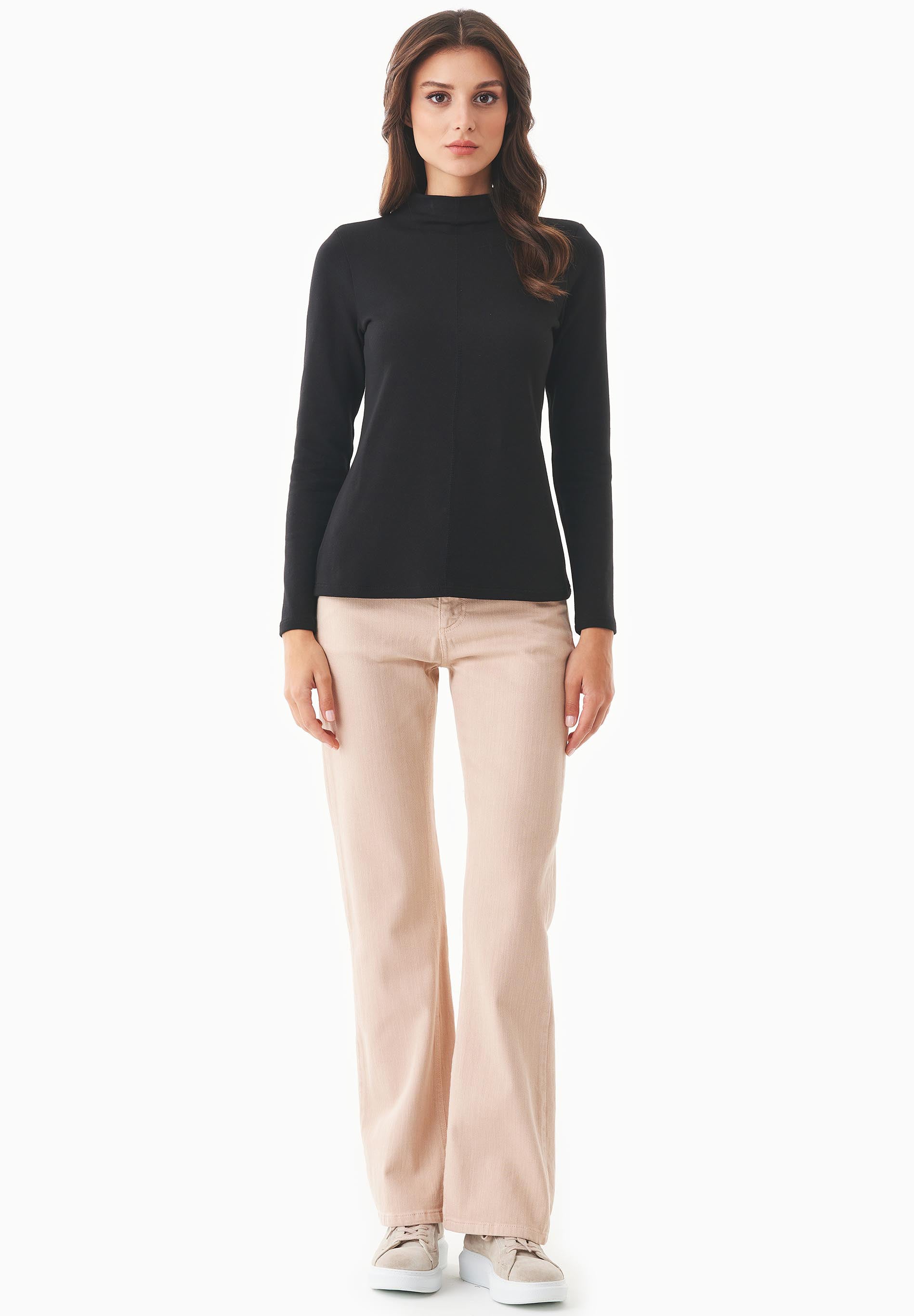 ORGANICATION womens vegan Long Sleeve Shirt Organic Cotton And Tencelâ„¢ Modal Black