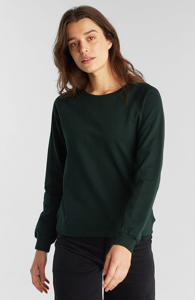 77835 - DEDICATED Damen vegan Pullover Ystad DunkelgrÃ¼n