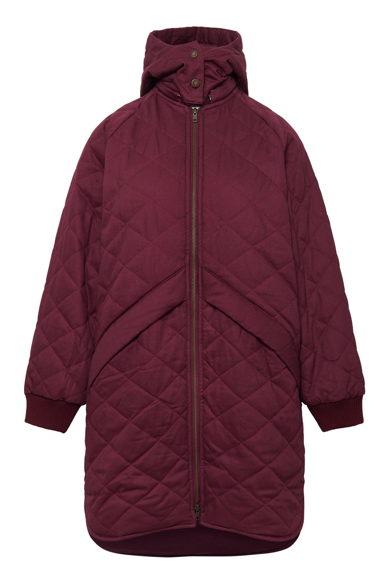 KOMODO womens vegan Coat Daniella Organic Cotton Wine Red