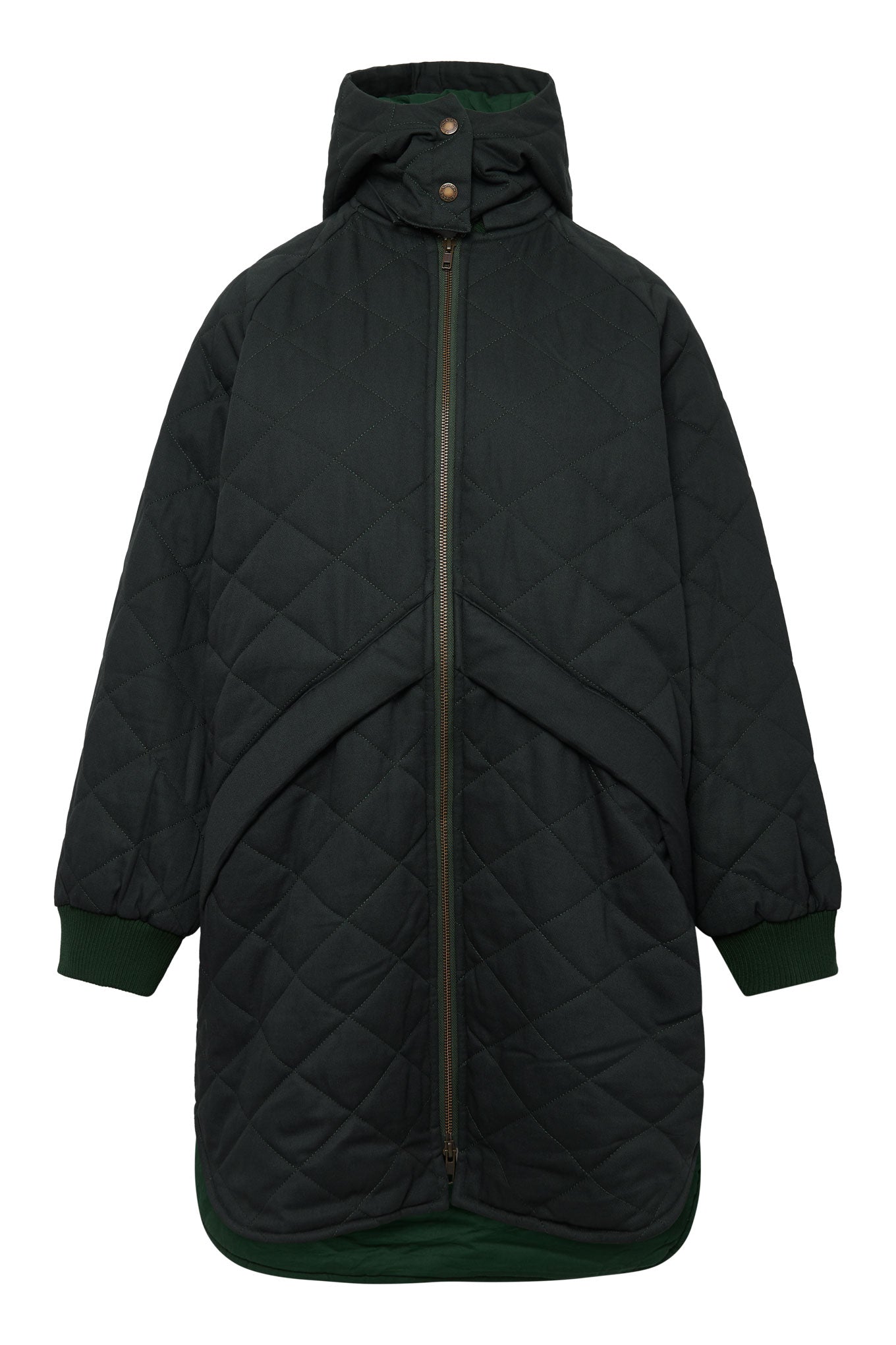 KOMODO womens vegan Coat Daniella Organic Cotton Ivy Green