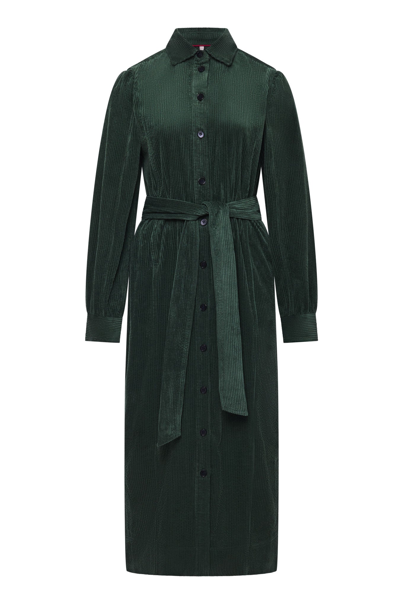 slim fit dress slacks Sastya shirt dress in corduroy in lime green main image 1