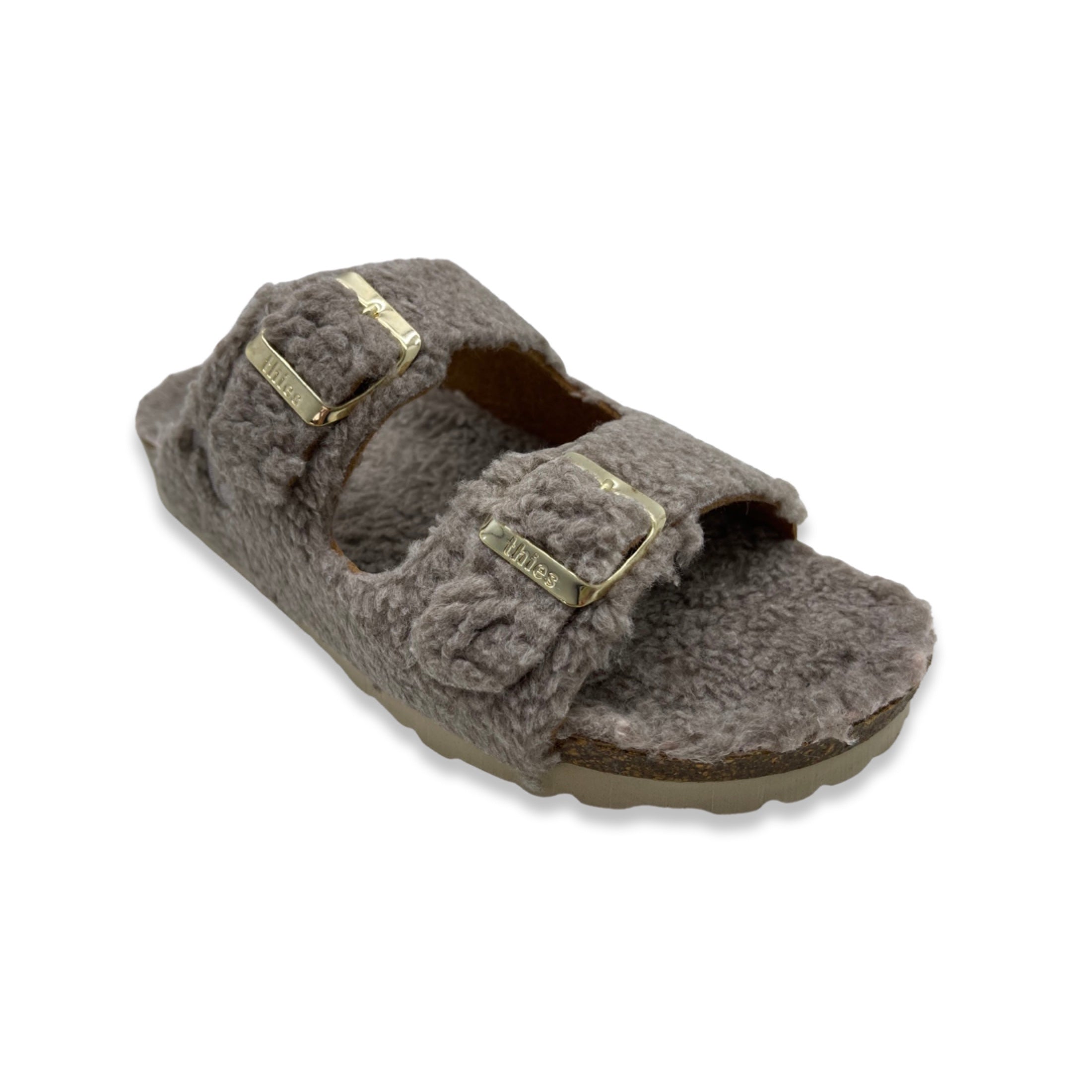 thies womens vegan Sandal Eco Teddy Taupe