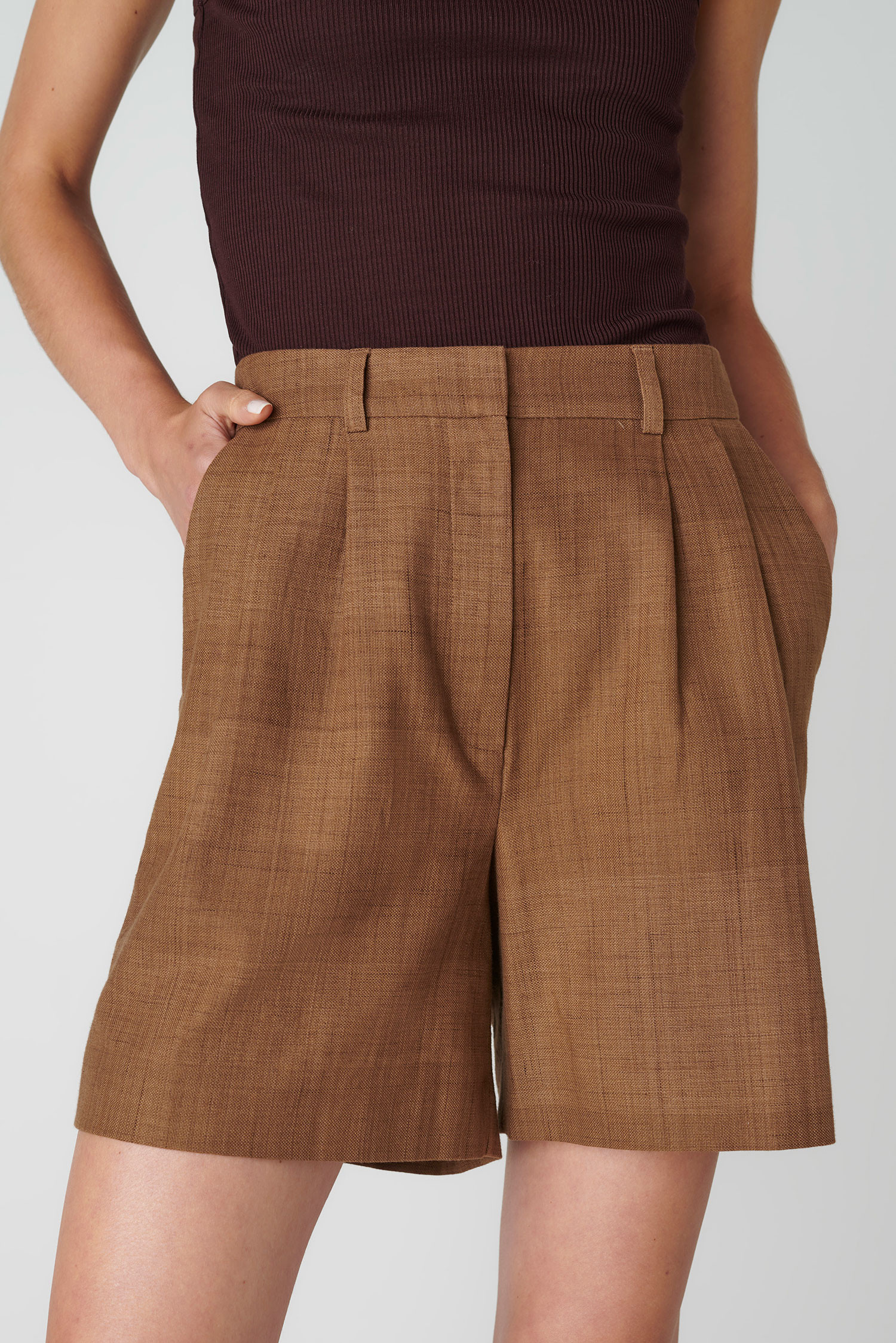 Floria Collective womens vegan Shorts BiÃ¨l Cappuccino Brown